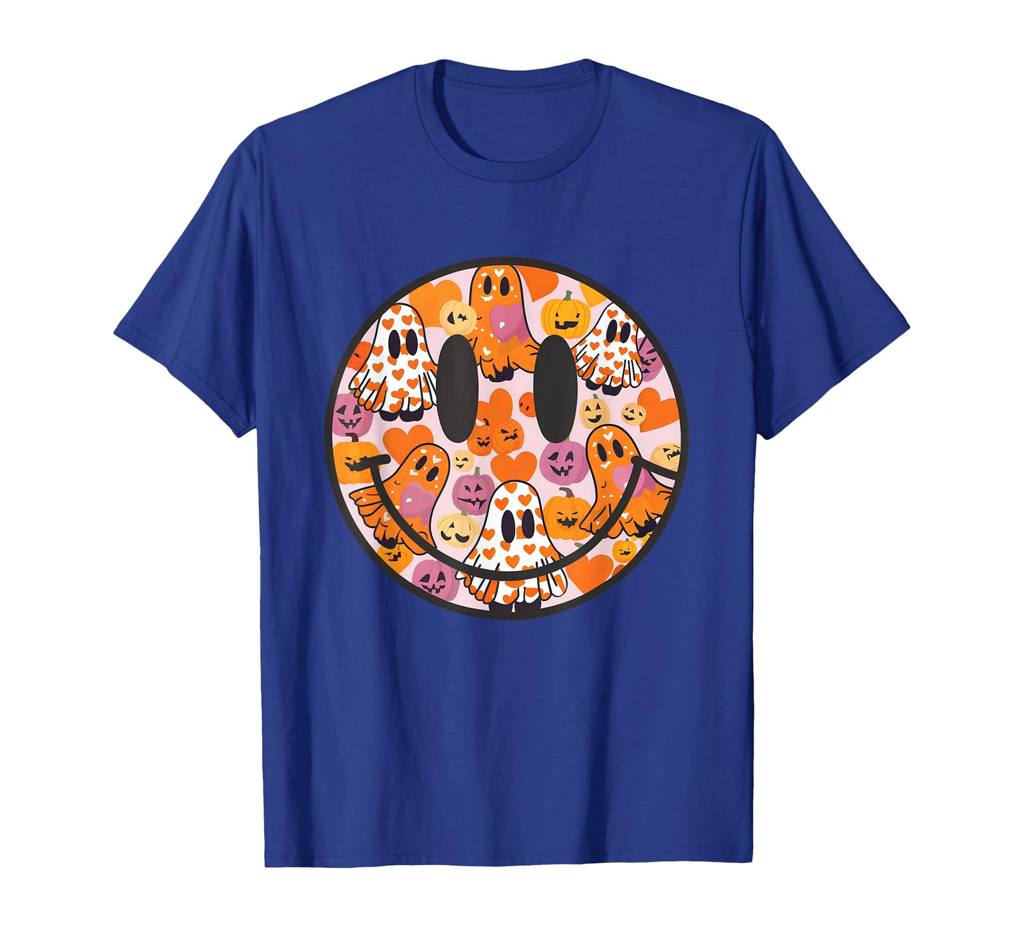 Halloween Smile Face Ghost Spooky Season Womens Girls Kids T-Shirt