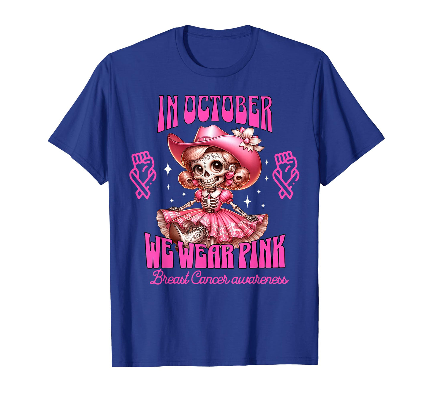 Breast Cancer Women Halloween in October We Wear Pink T-Shirt