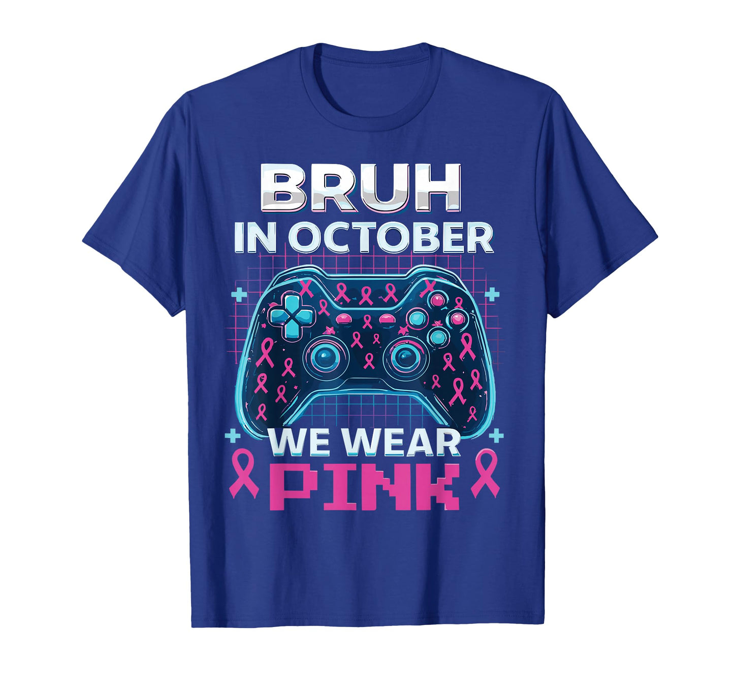 Bruh in October We Wear Pink Breast Cancer Toddler Boys T-Shirt