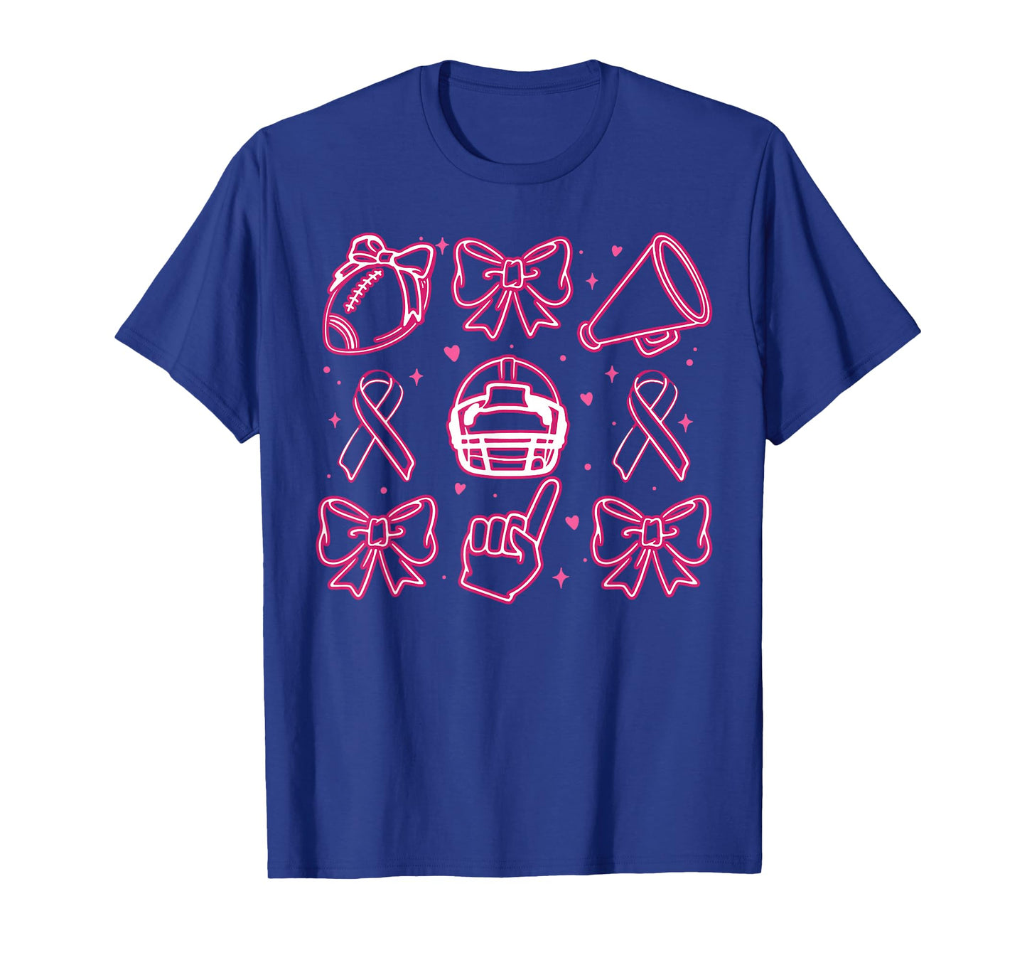 Coquette Bow Cheer Football Pink Out Breast Cancer Awareness T-Shirt
