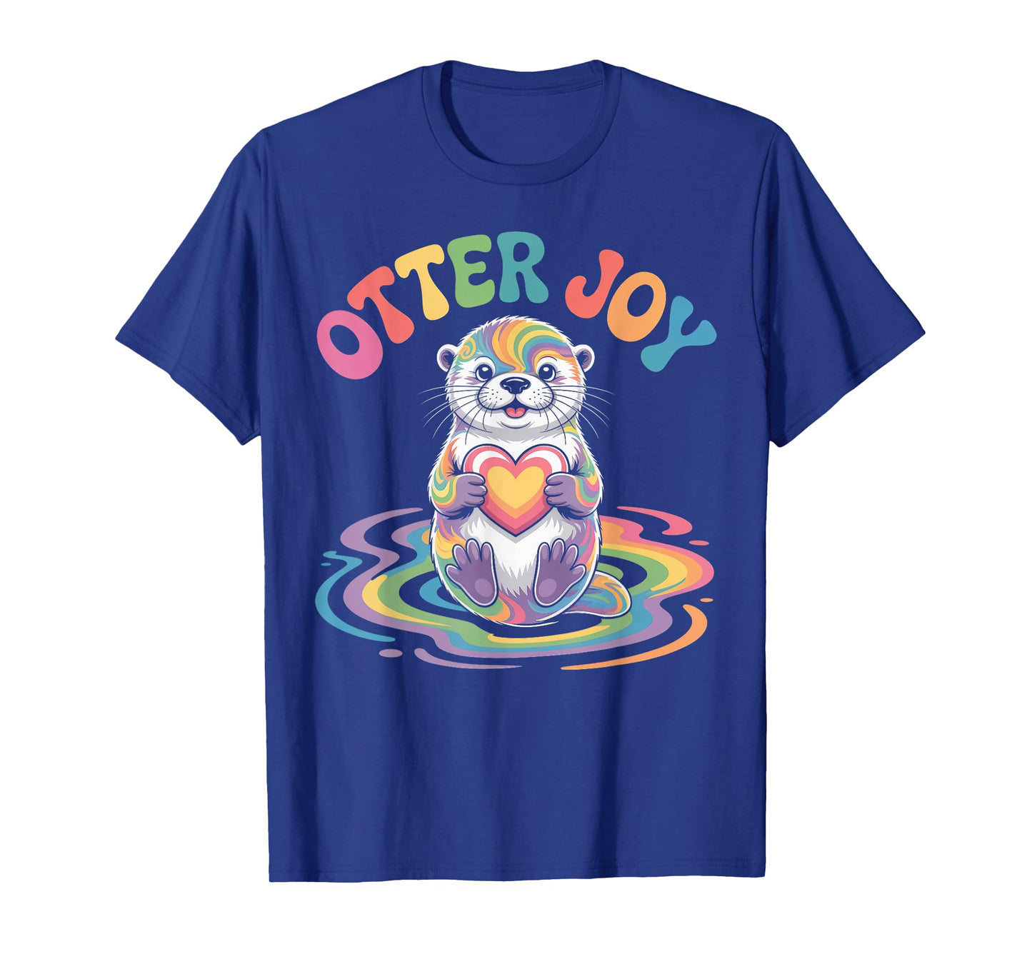 Otter Joy Heart-Holding Adorable Cartoon T-Shirt