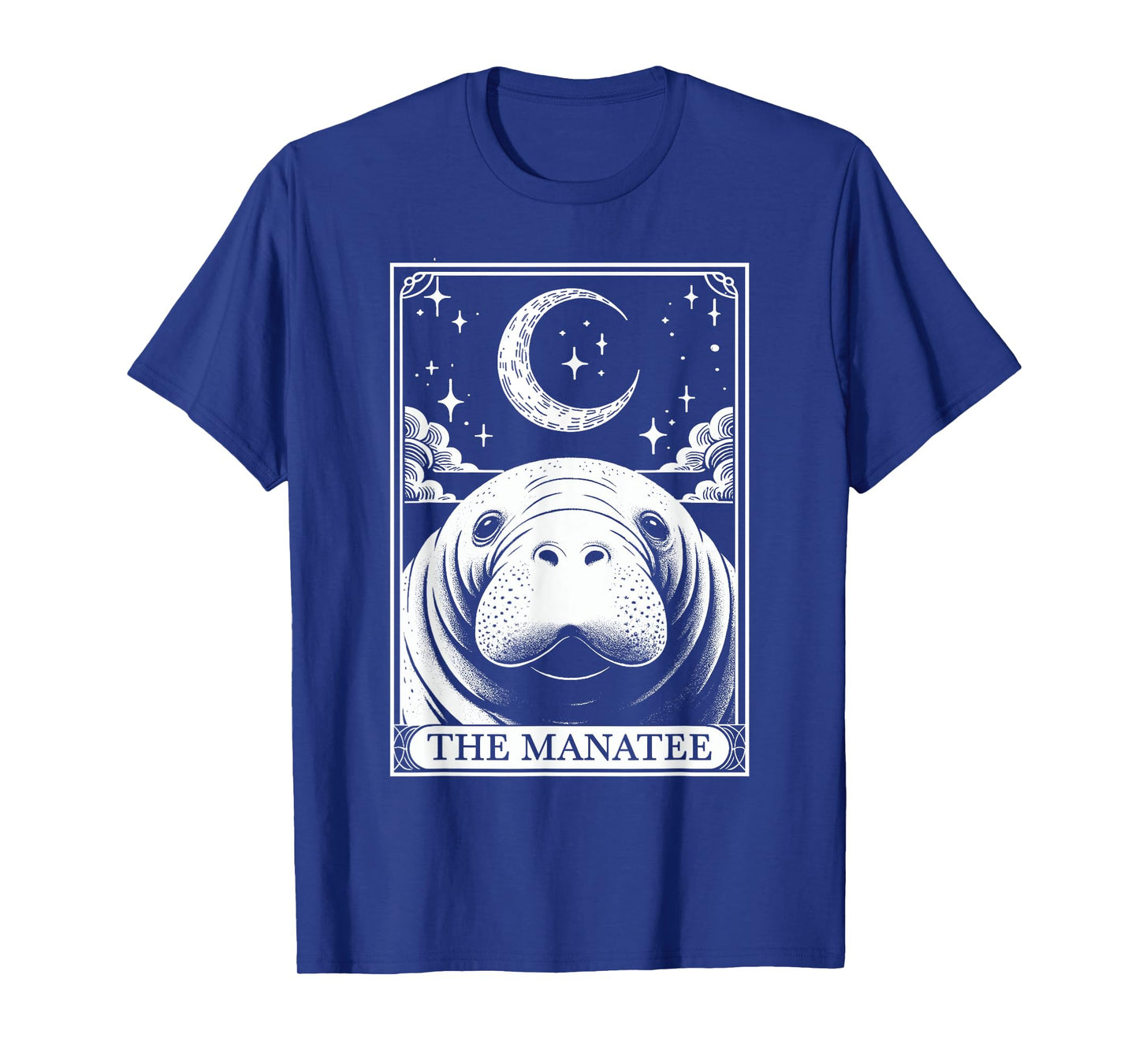 Tarot Card Vintage Crescent Moon Manatee Sea Animal Lovers T-Shirt