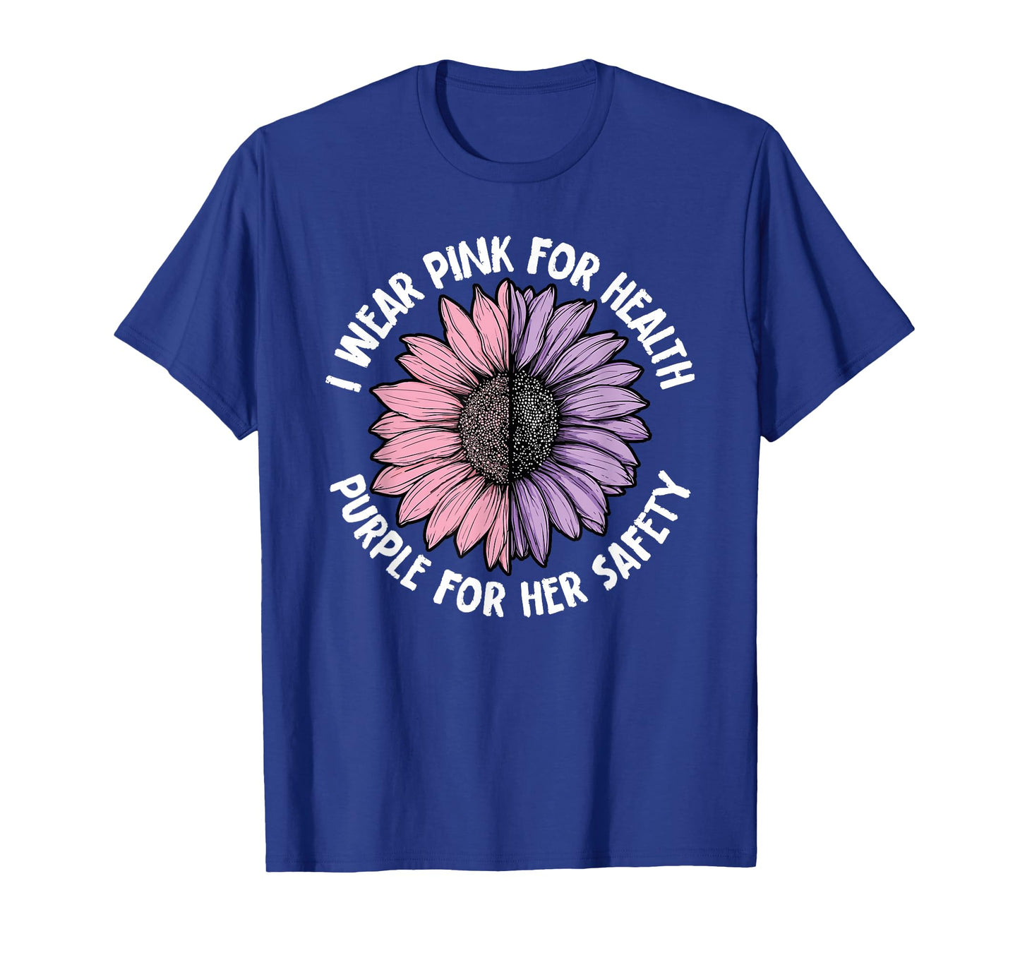 I Wear Pink and Purple Awareness Flower T-Shirt