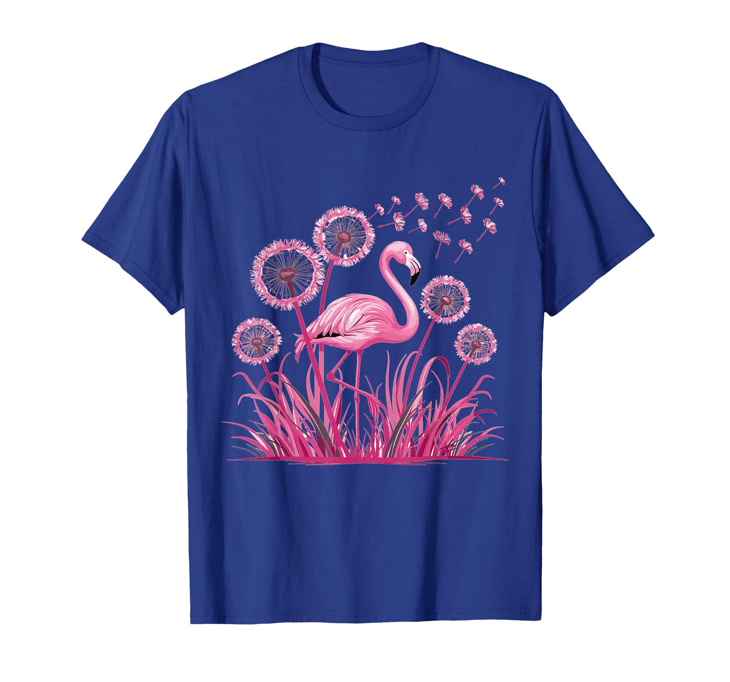 Flower Dandelion Tropical Bird Pink Flamingo T-Shirt