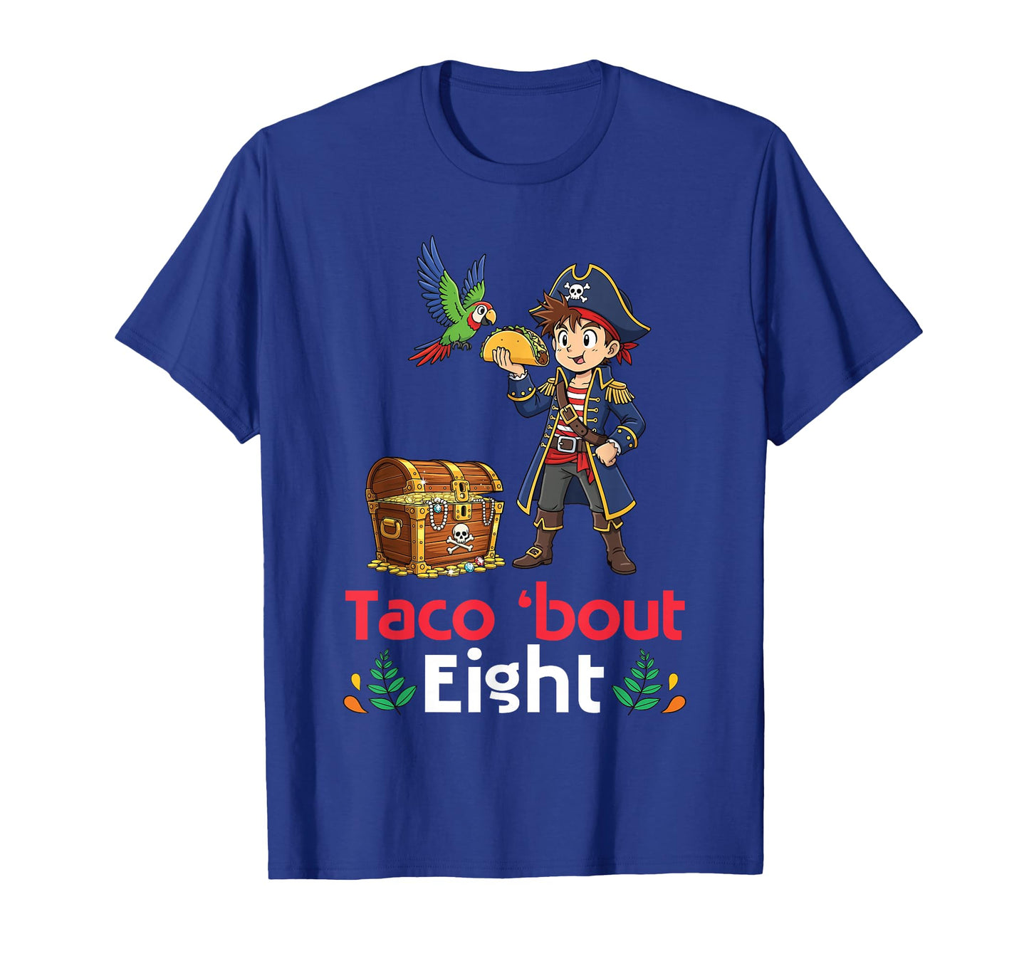 Cute Boy with Tacos Happy Birthday Taco Bout 8 Years Old T-Shirt