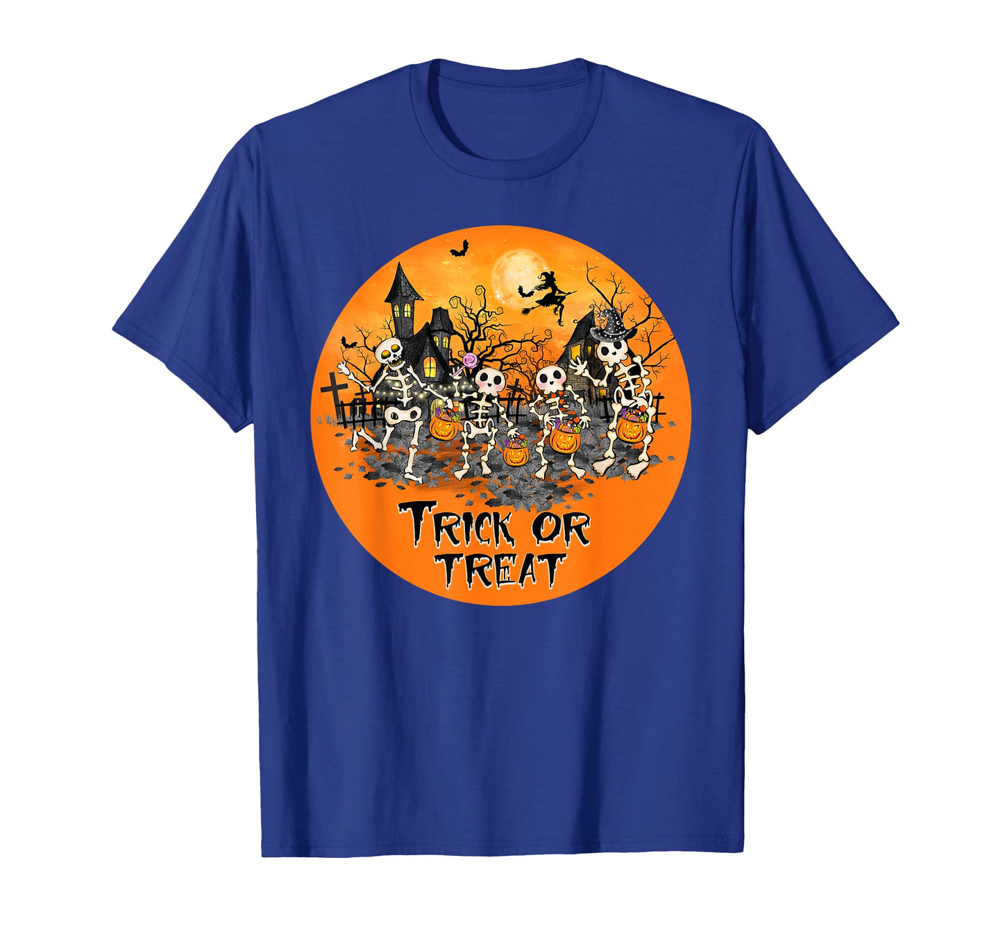 Trick or Treat Dancing Skeletons Funny Halloween T-Shirt