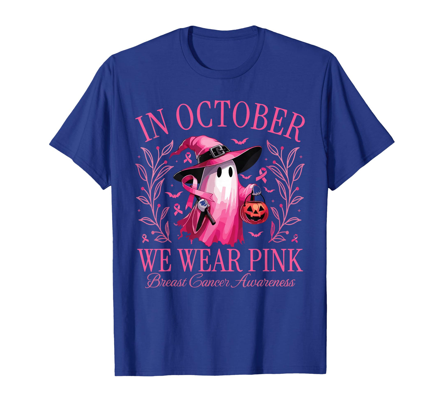 in October We Wear Pink Breast Cancer Awareness T-Shirt