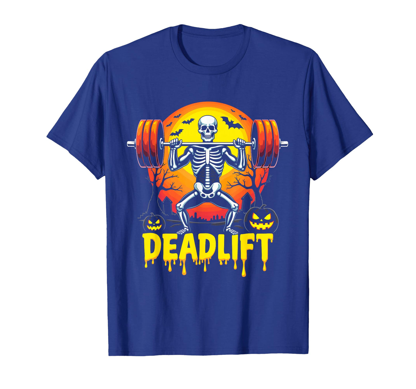 Deadlift Skeleton Halloween Costume Weight Lifting Workout T-Shirt