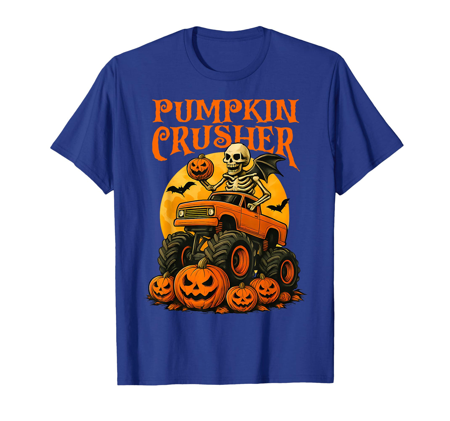 Skeleton Monster Truck Halloween Pumpkin Crusher Boy Toddler T-Shirt