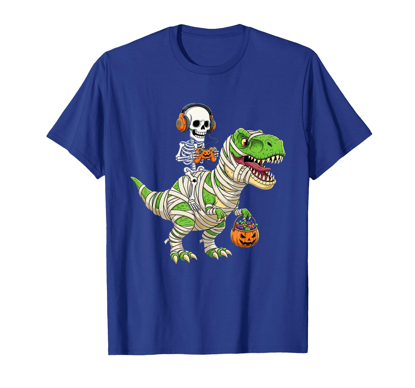 Halloween Dinosaur Skeleton Gaming for Gamers Men Boys Kids T-Shirt
