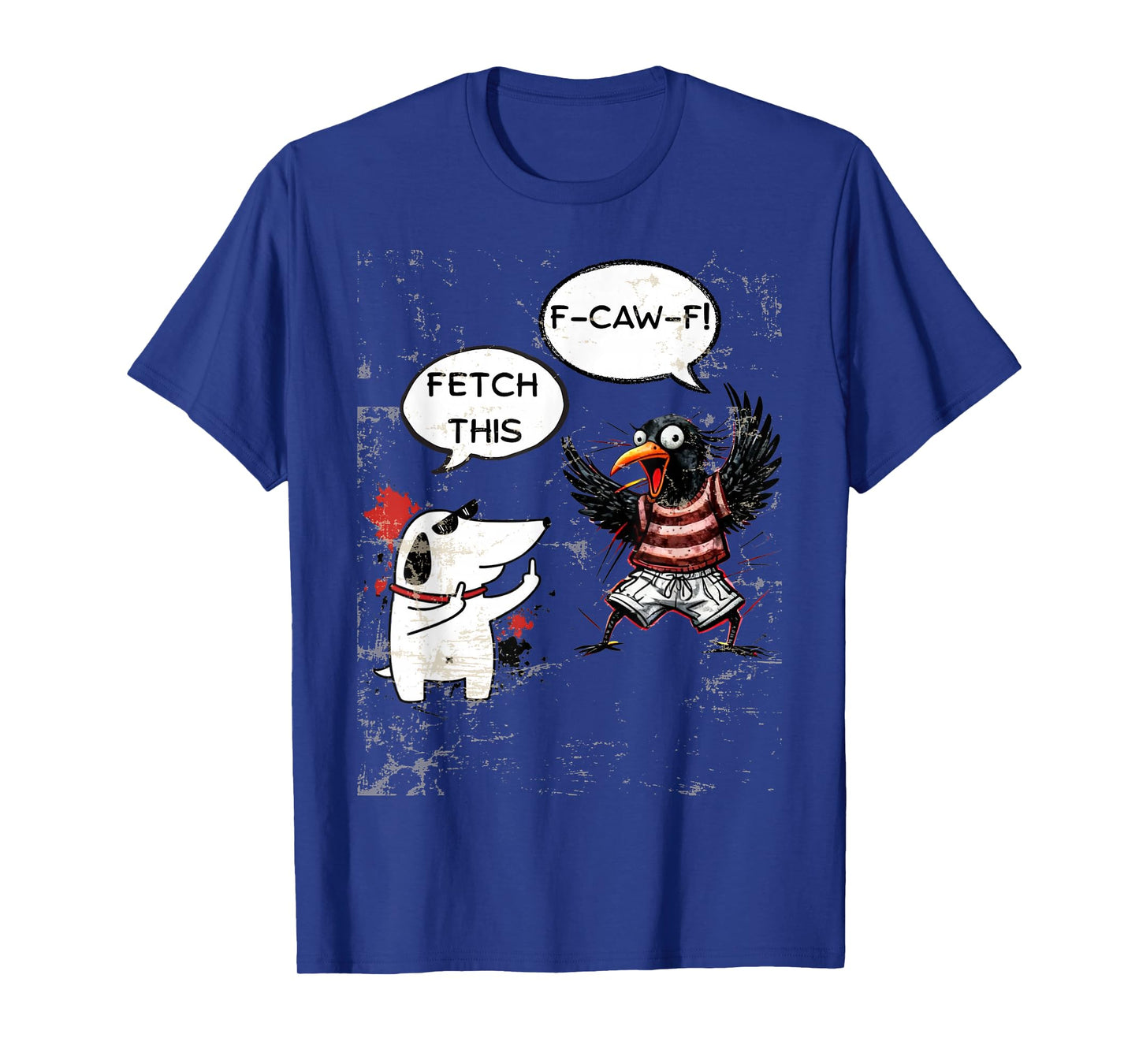 Black Funny Crow and Dog F-CAW-F Tee Pet Lovers T-Shirt