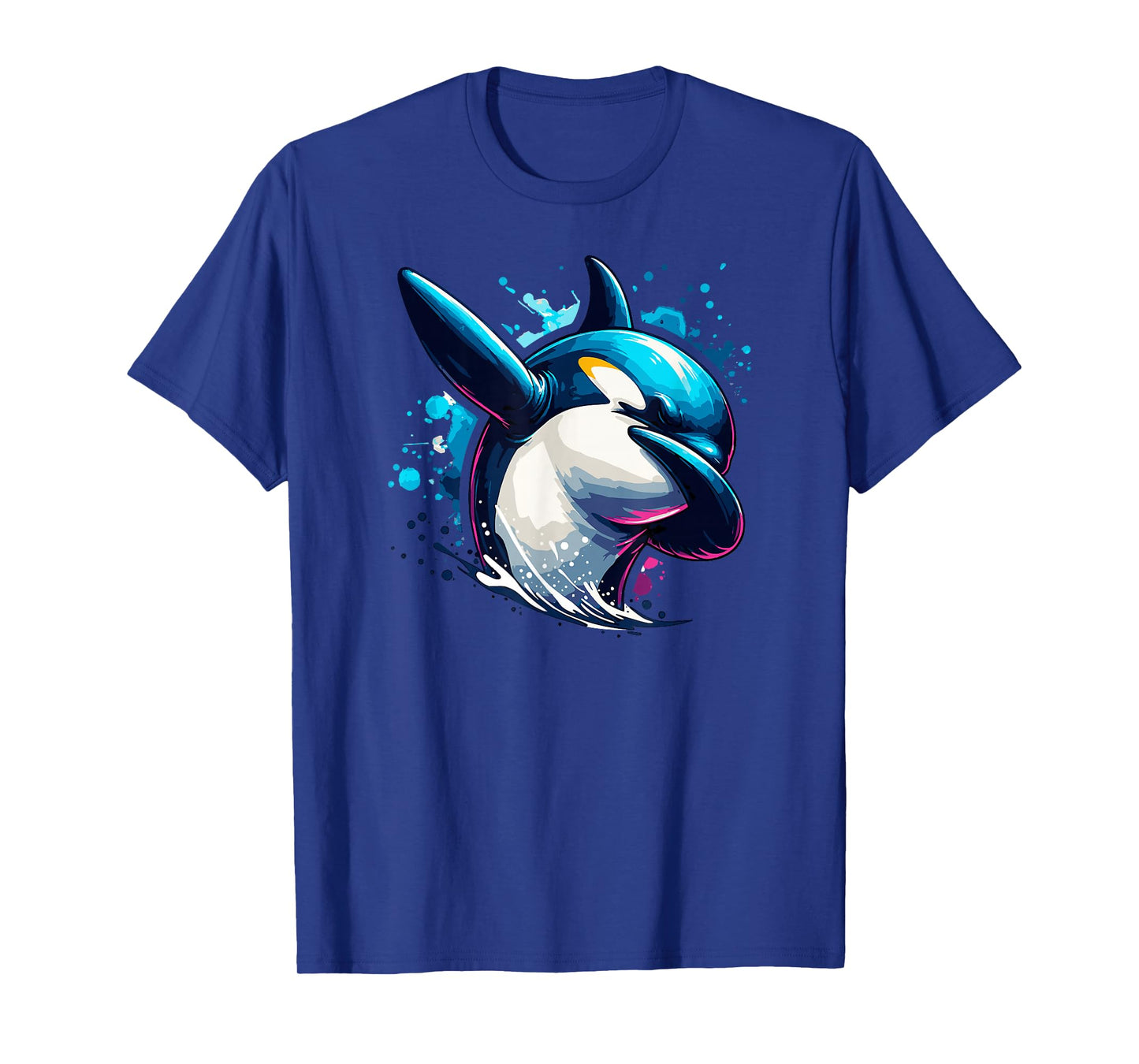 Dabbing Orca Whale Colorful Splash T-Shirt