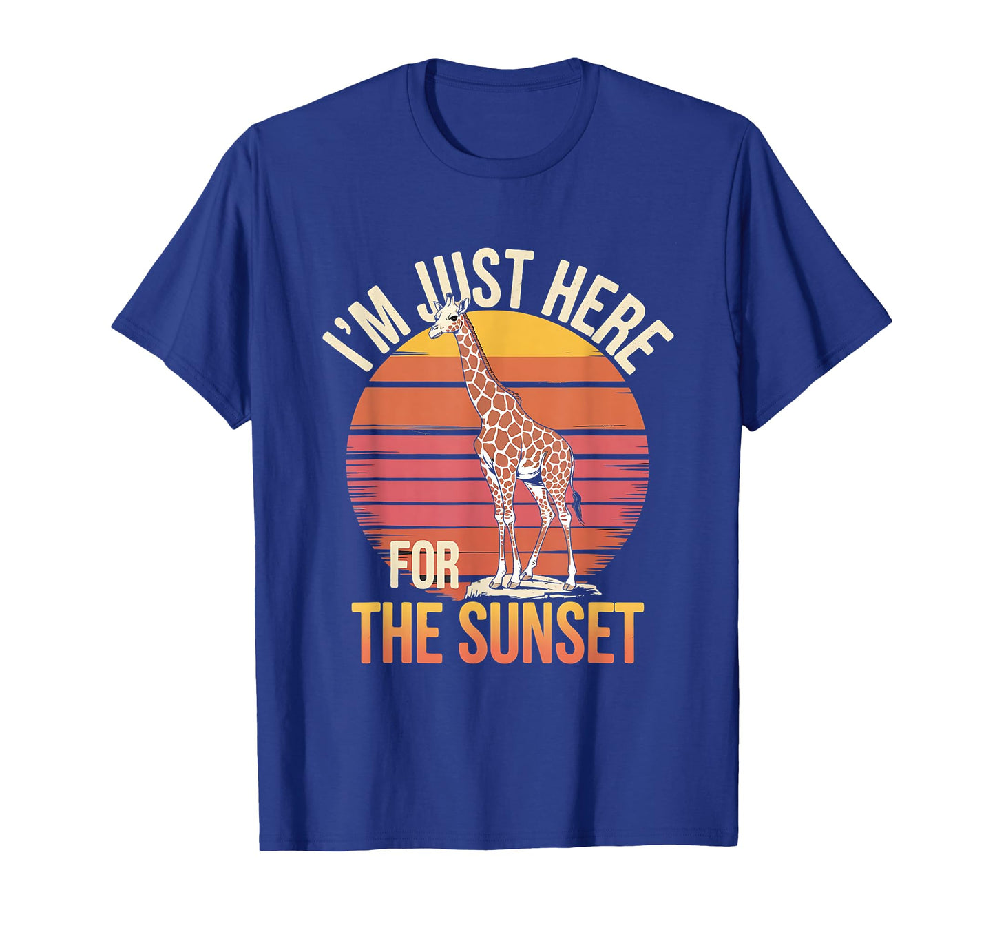I'm Just Here For the Sunset Giraffe Retro Safari Art T-Shirt