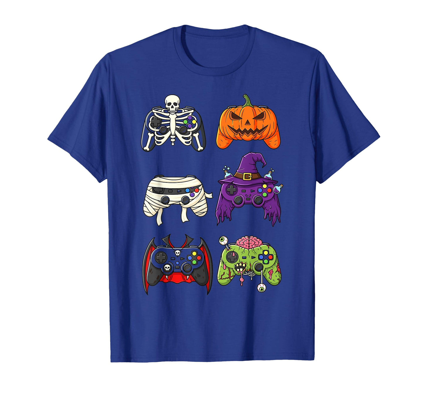 Gamer Halloween Controller Witch Zombie Skeleton T-Shirt