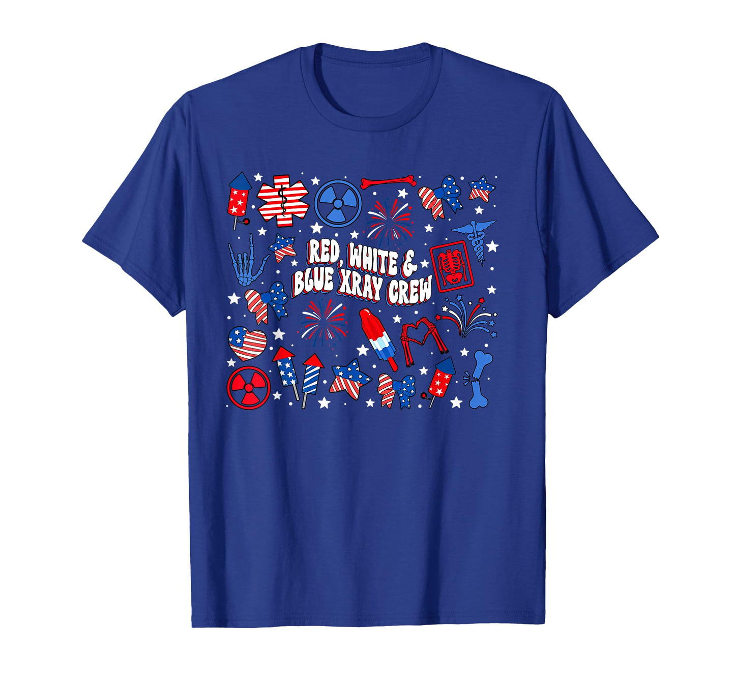 Red White Blue Xray Crew Radiology Technologist 4th Of July T-Shirt
