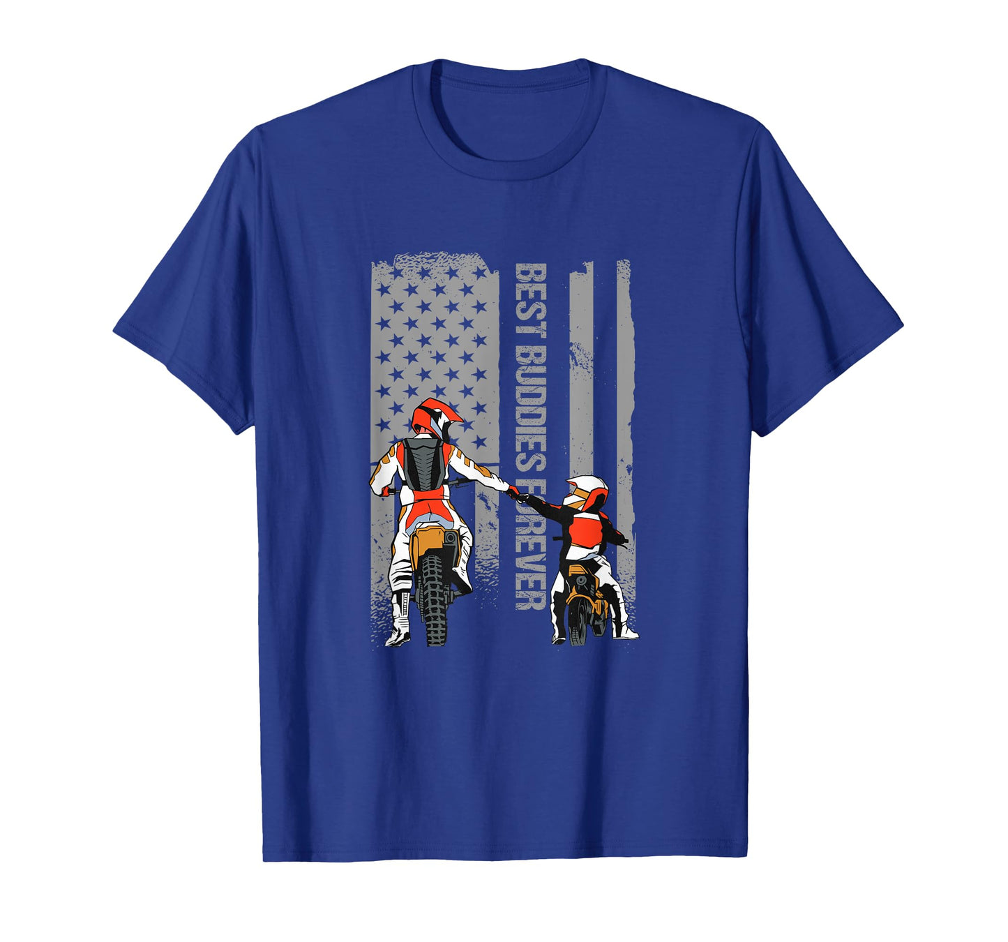Motocross Dirt Bike Fathers Day Best Dad American Flag Gift T-Shirt for Women Men