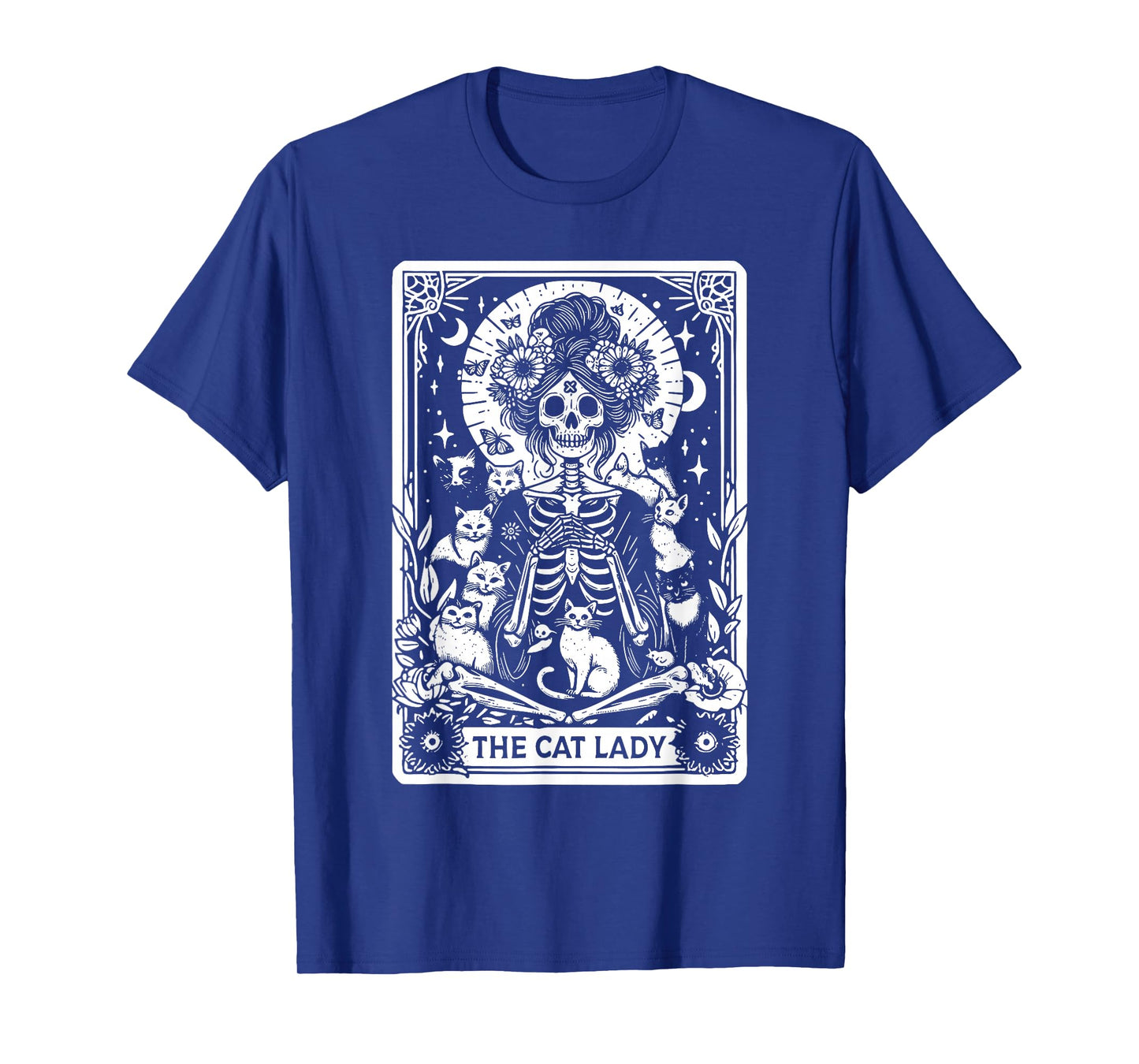 Halloween Skeleton Cat Tarot Cards Spooky Cat Lady Cat Mom T-Shirt