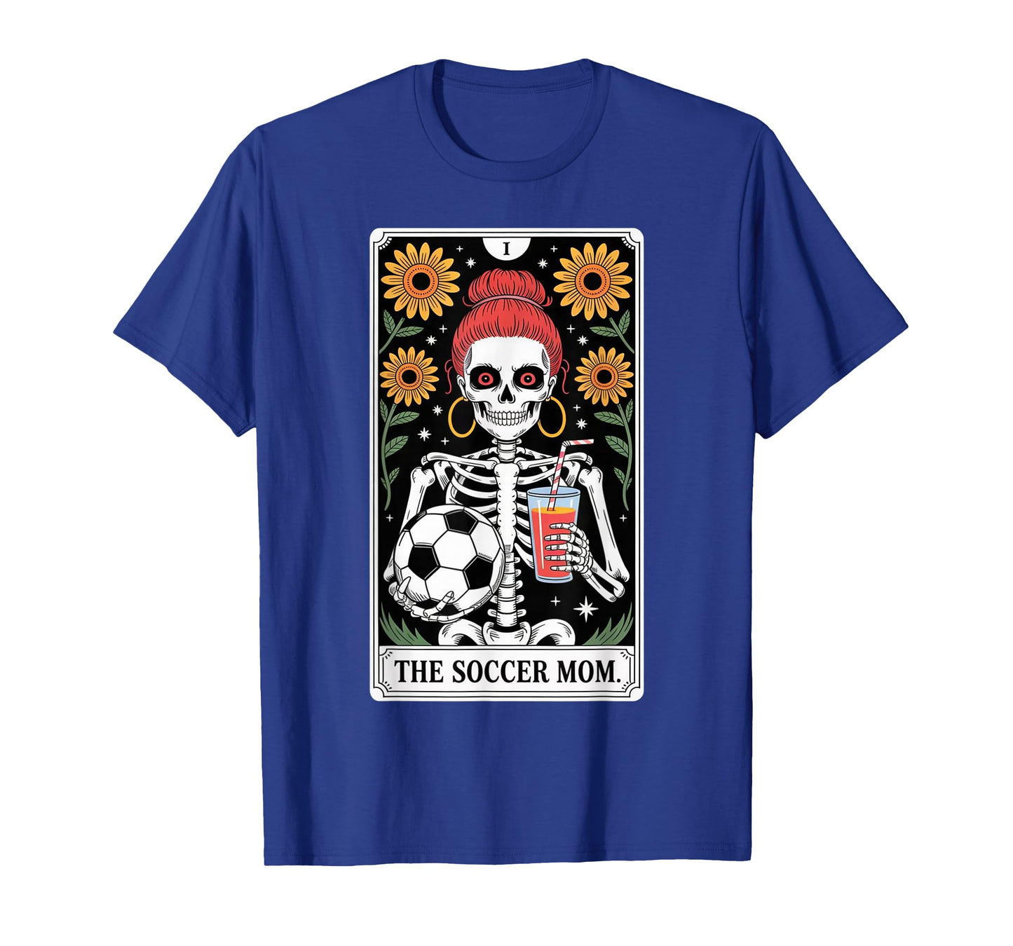 Soccer Mom Tarot Card Skeleton Game Day Mystical Proud Moms T-Shirt