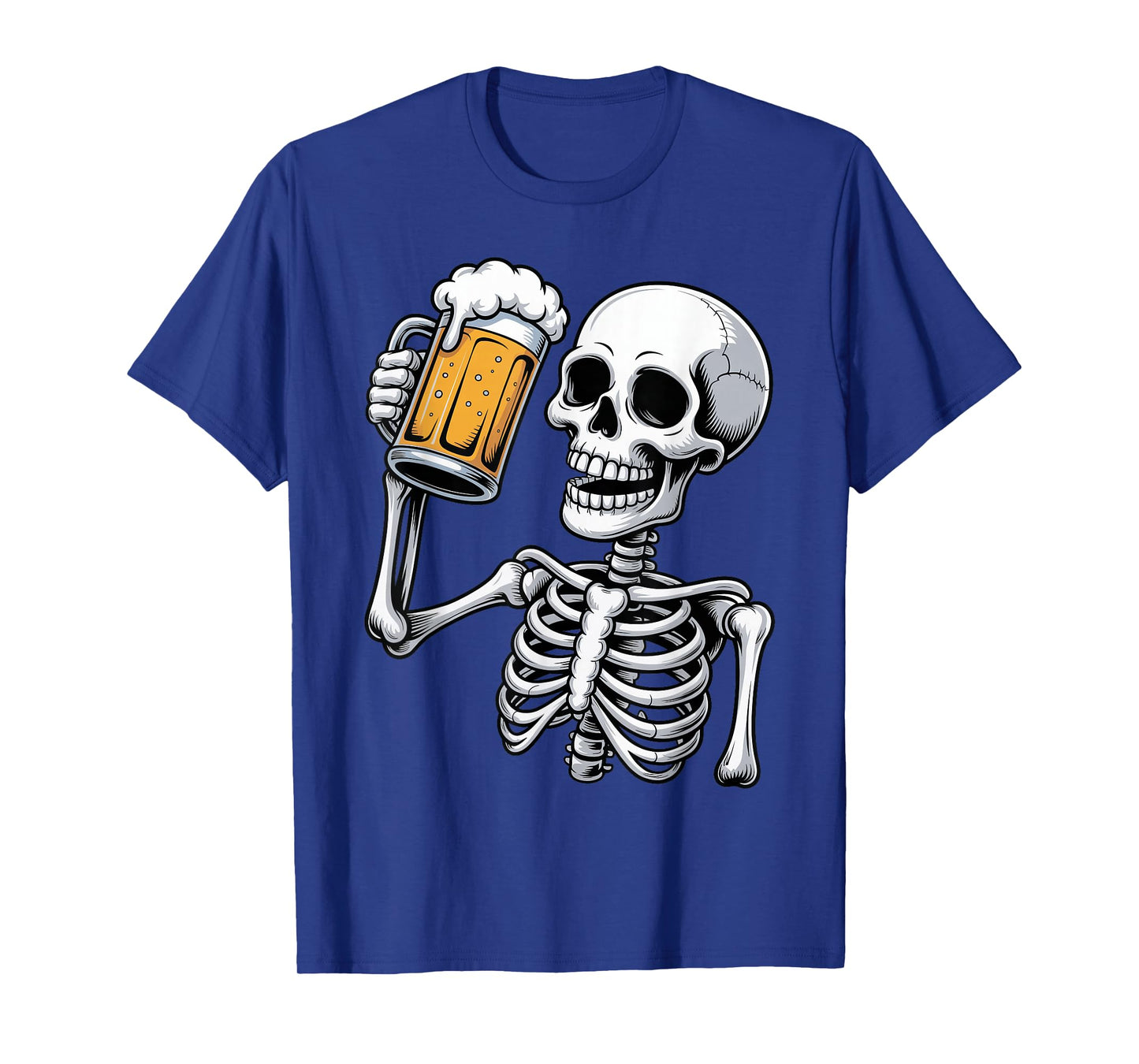 Skeleton Beer Drinker Funny Spooky Halloween Costume Party T-Shirt
