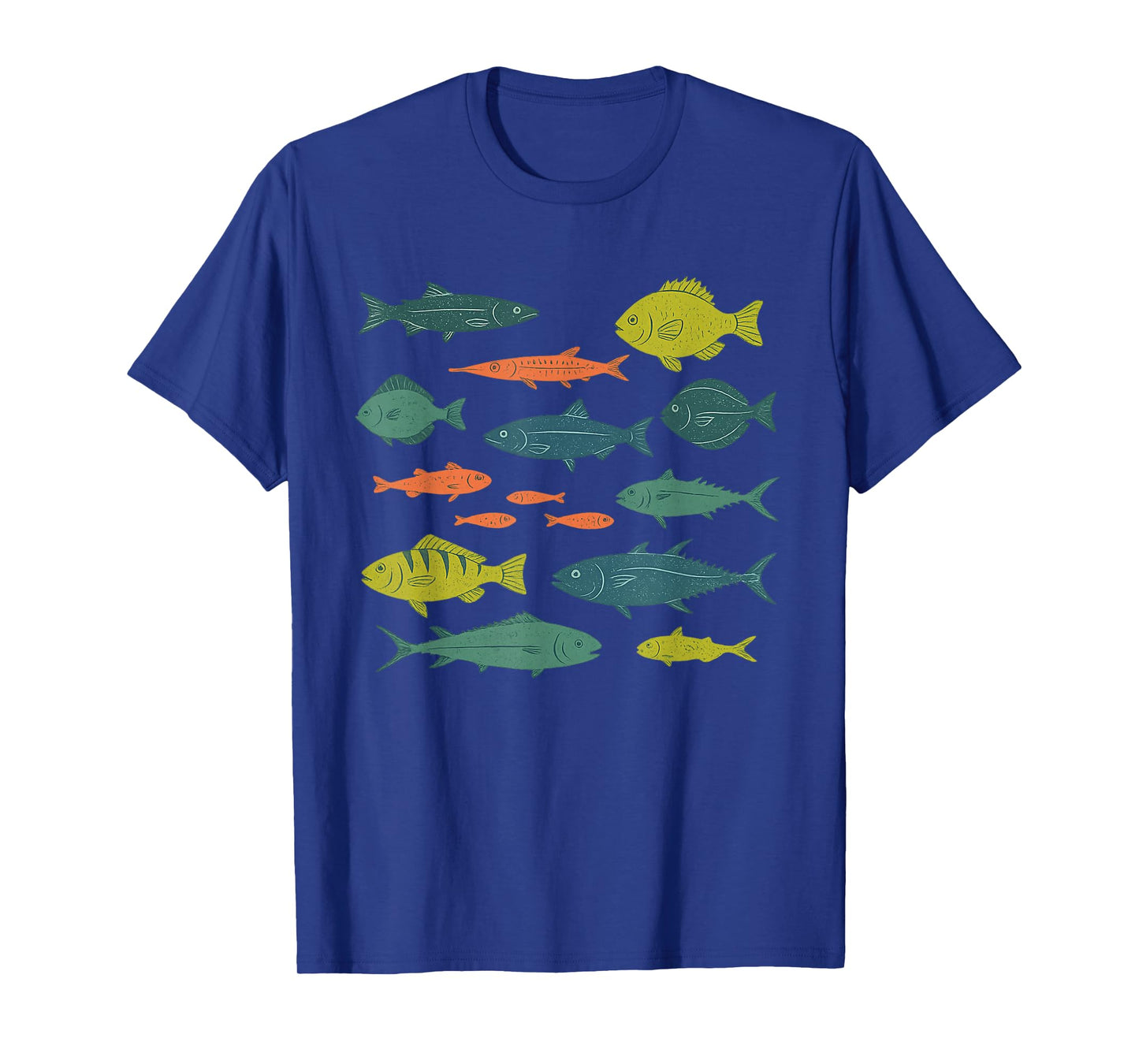 Colorful Ocean Fish Pattern, Tropical Sea Life Graphic T-Shirt
