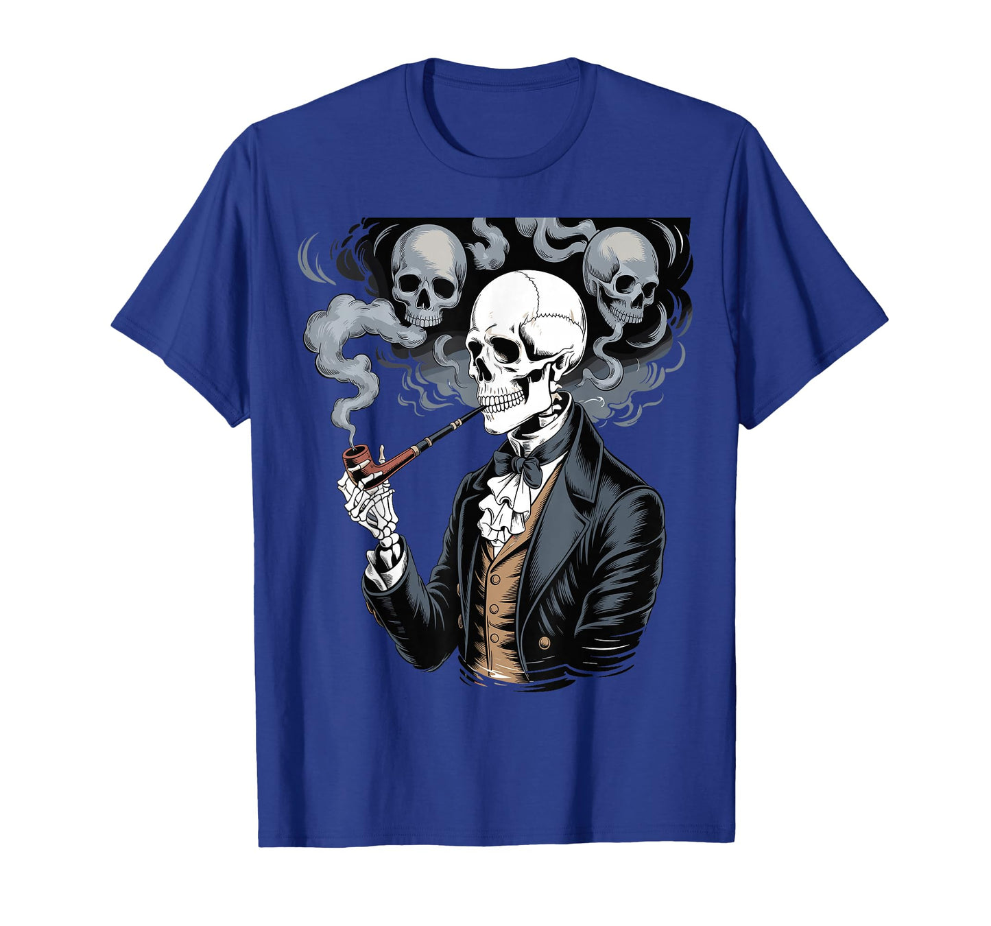 Smoking Skeleton Vintage Gothic Halloween Art T-Shirt