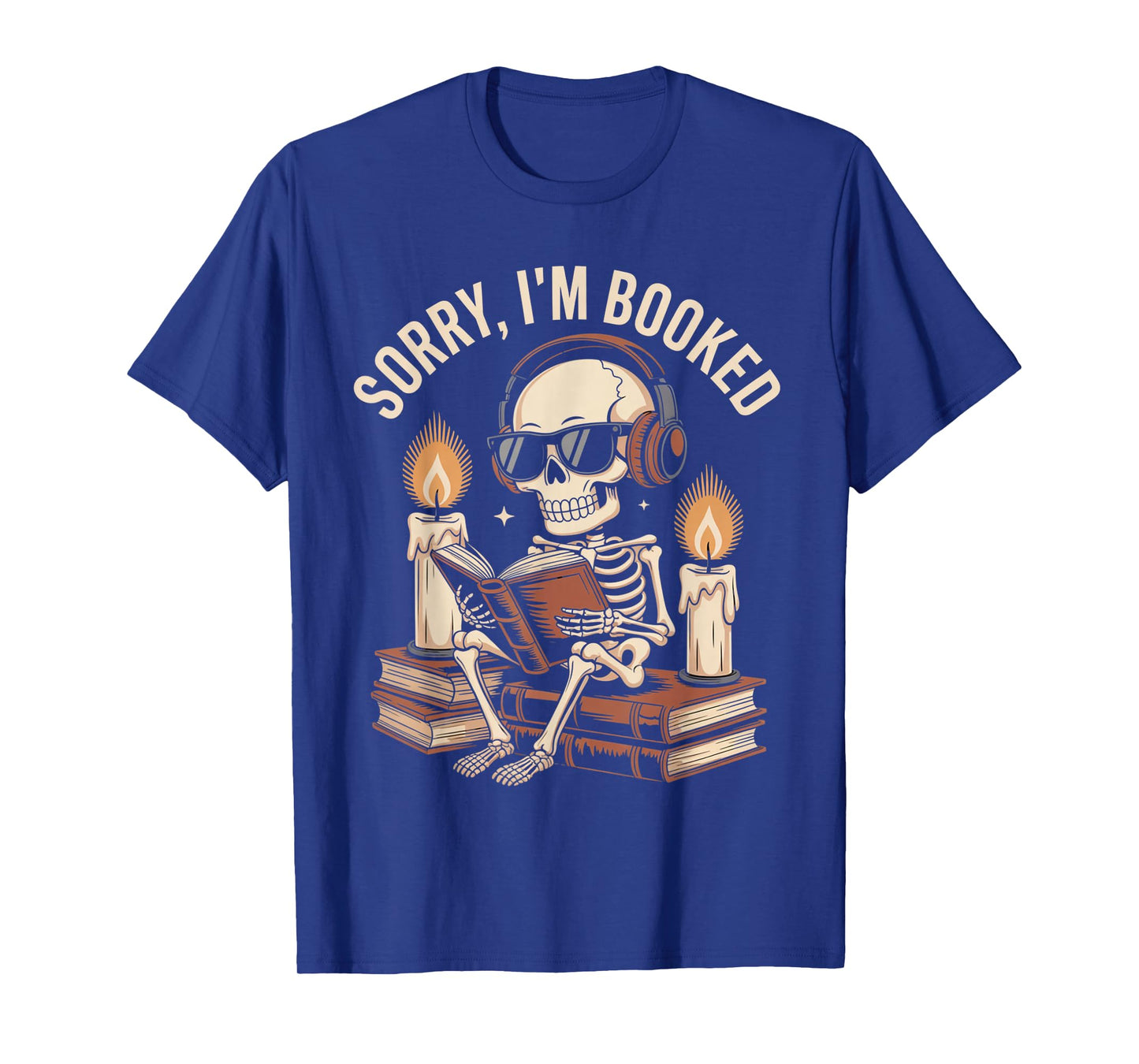 Sorry I'm Booked Funny Halloween Skeleton Reading T-Shirt