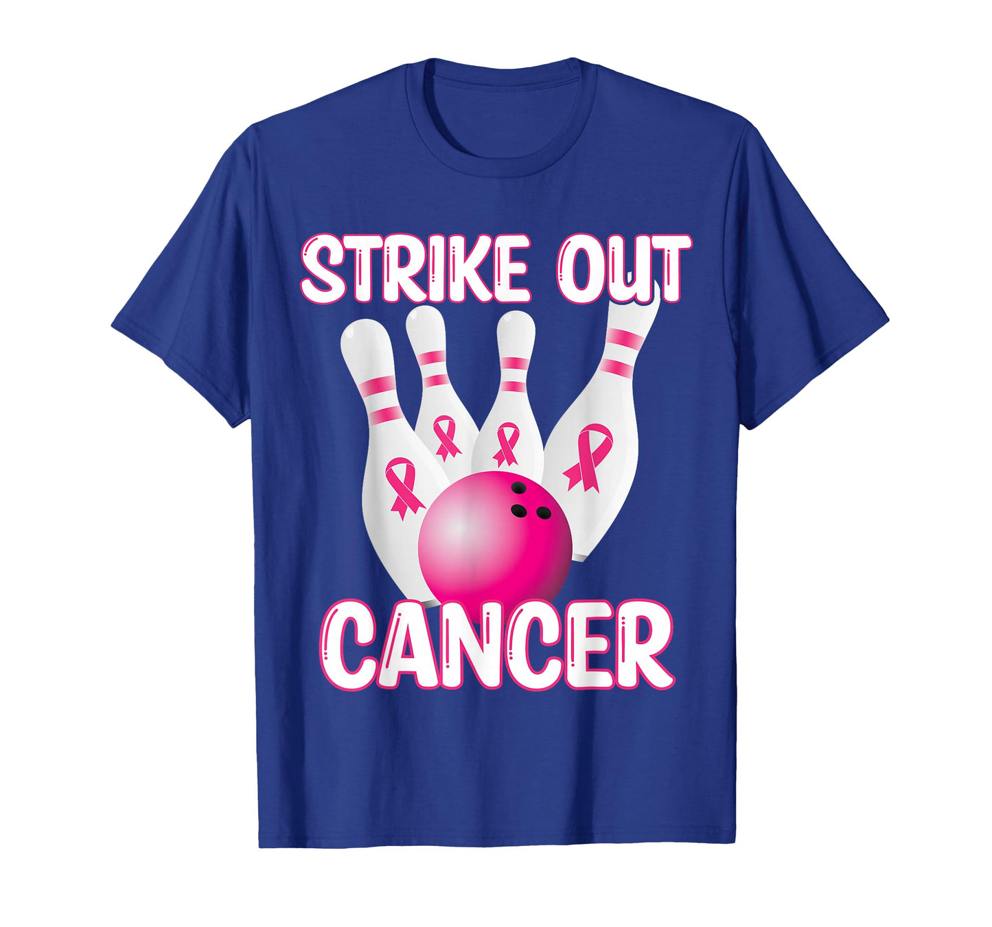 Strike Out Breast Cancer Awareness - Bowling Pink Ribbon T-Shirt