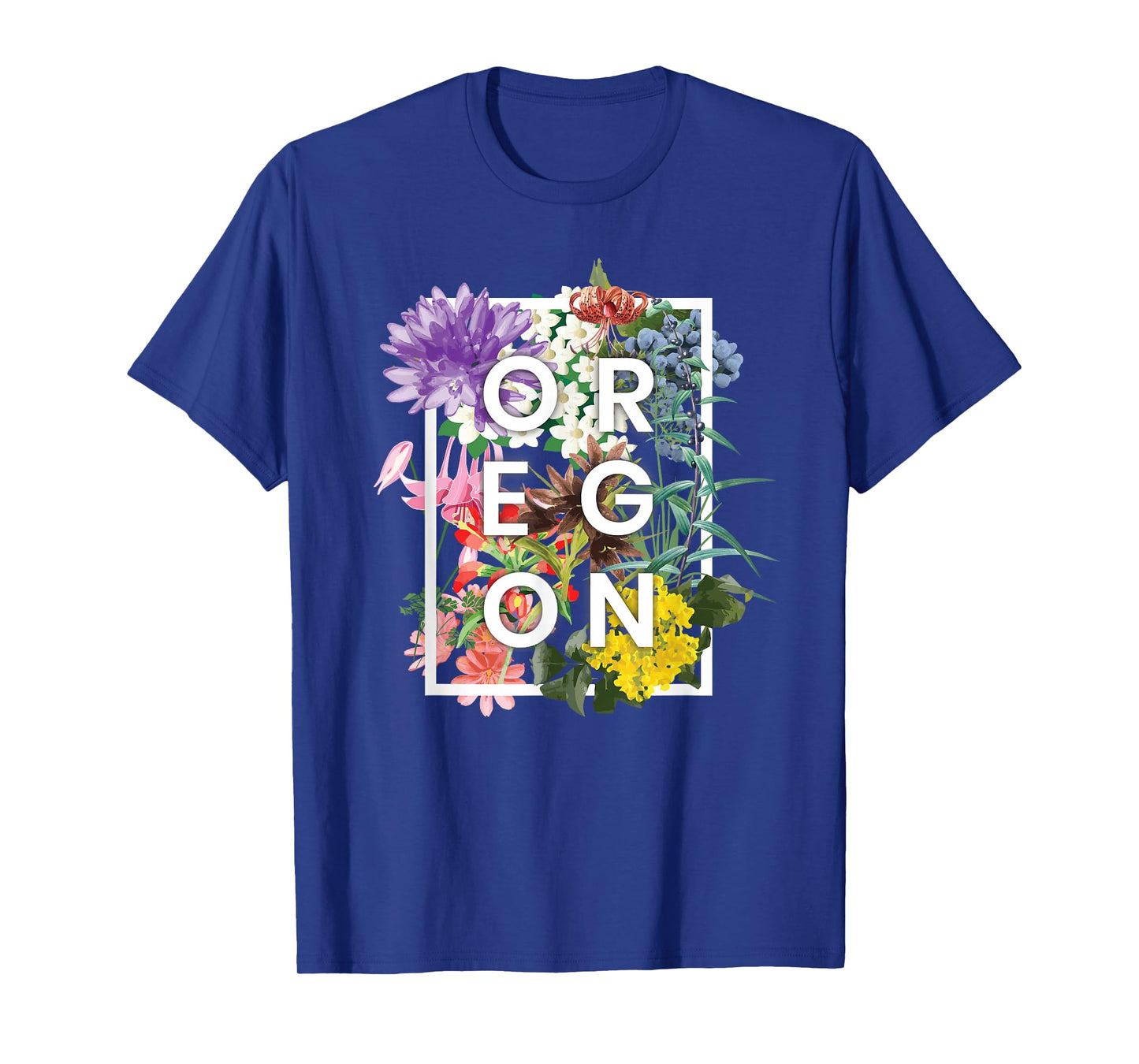 Flowers of Oregon Word Art - Oregon State USA Souvenir T-Shirt
