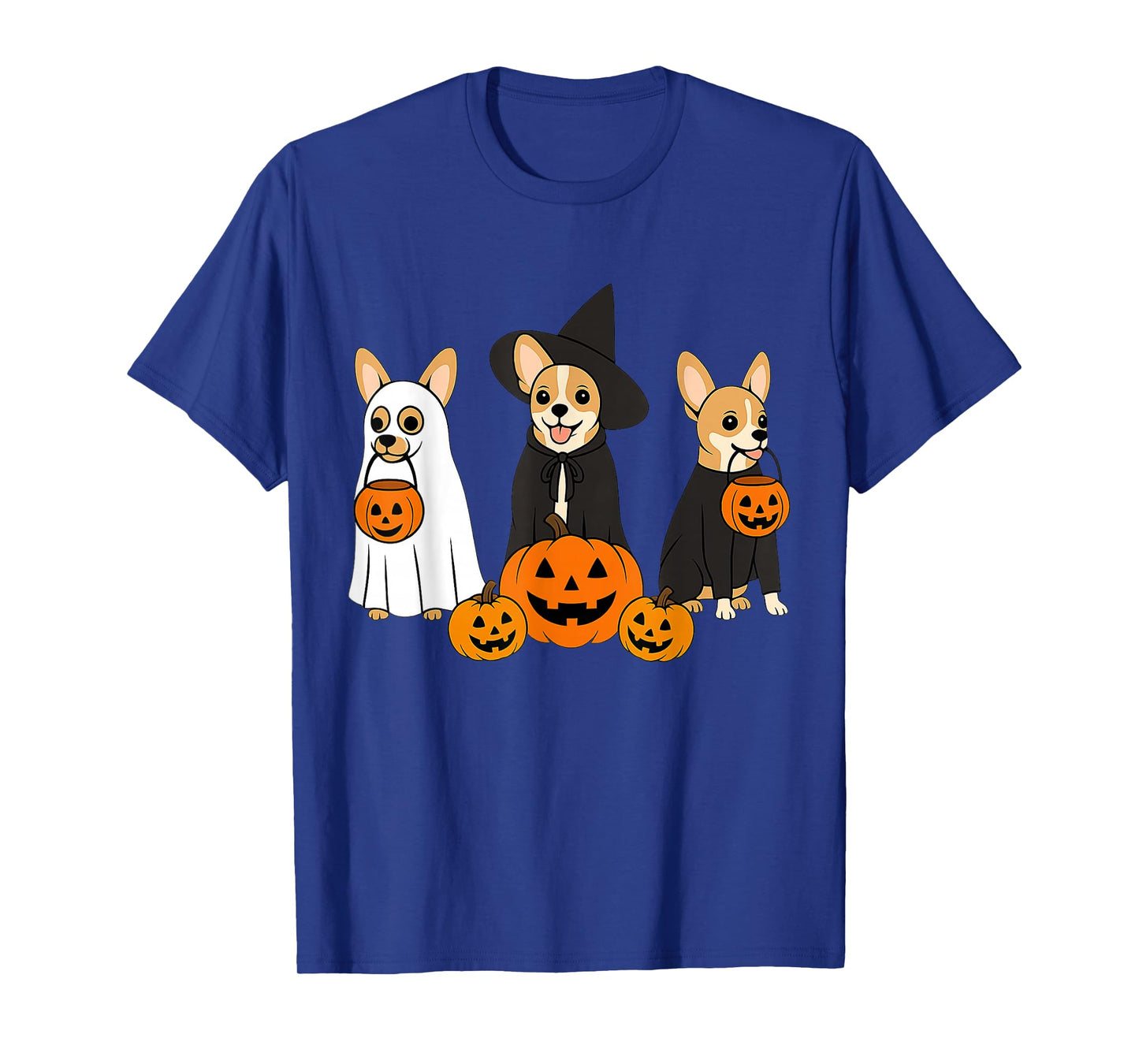 Ghost and Witch Chihuahua Dog Halloween for Women T-Shirt