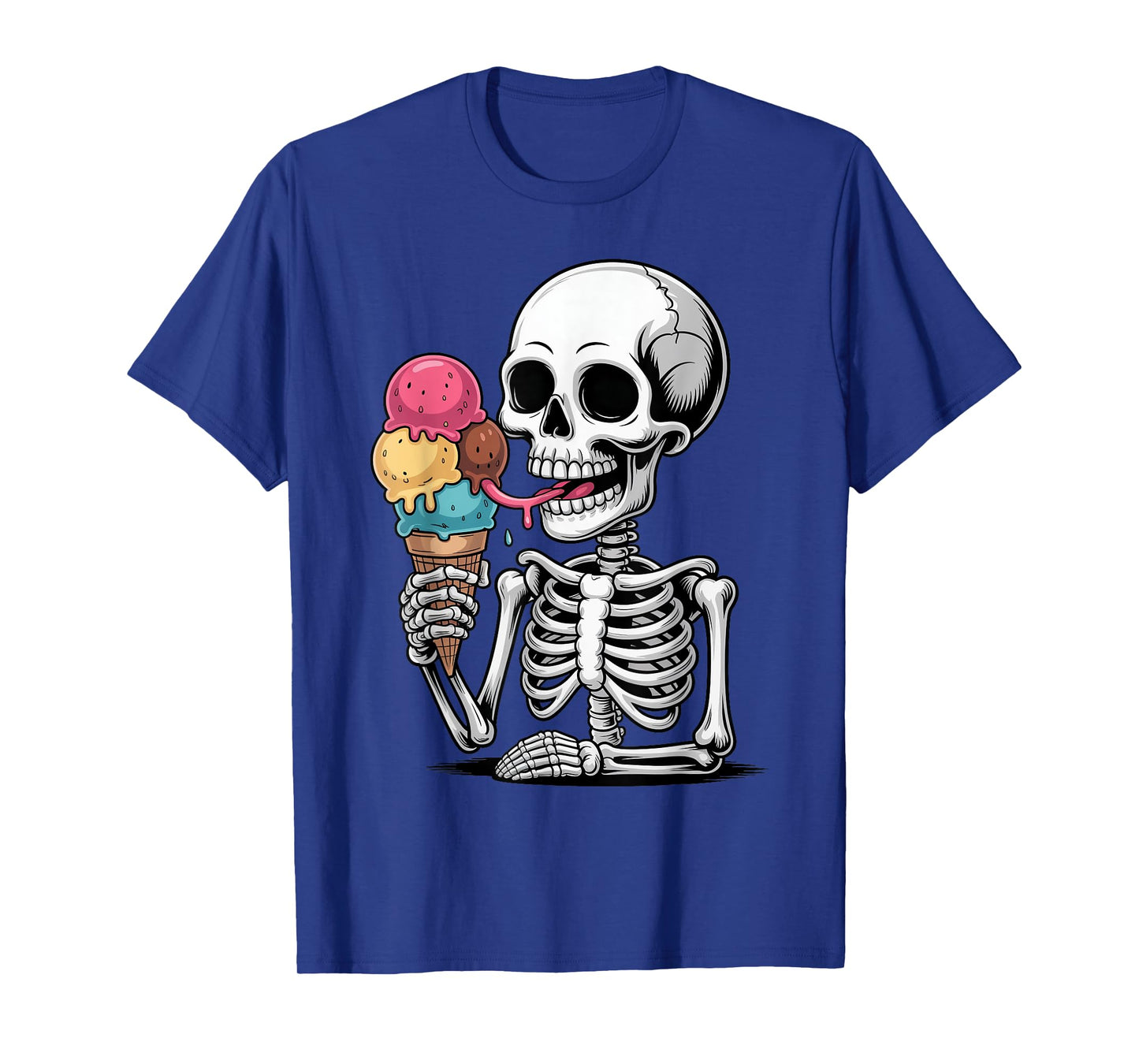 Halloween Skeleton Eating Ice Cream Kids Trick or Treat T-Shirt
