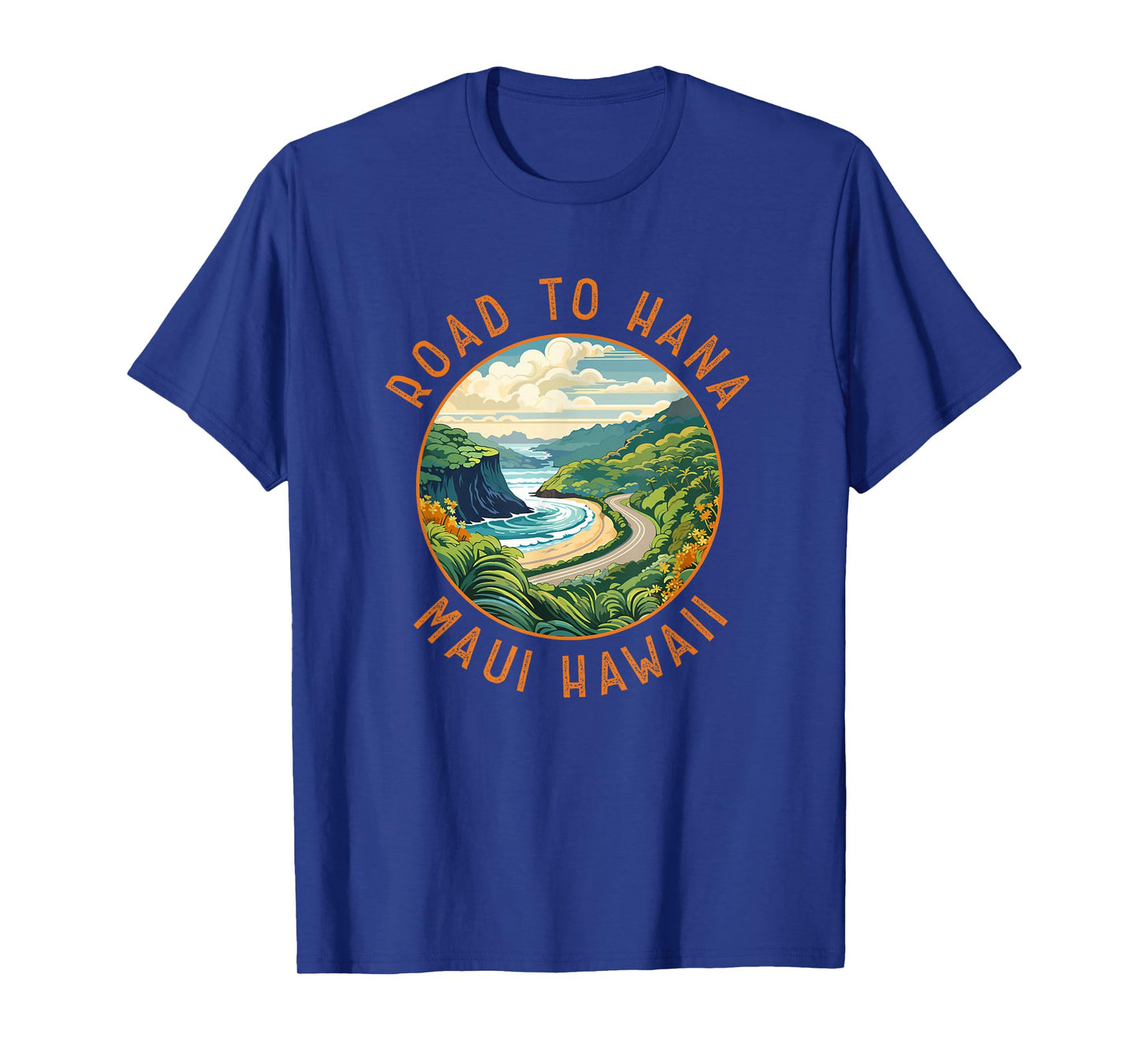 Road to Hana Maui Hawaii Distressed Circle T-Shirt