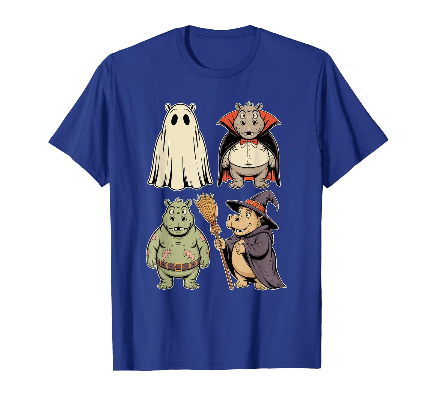 Funny Hippo Ghost Witch Zombie Halloween Costume Boys Girls T-Shirt