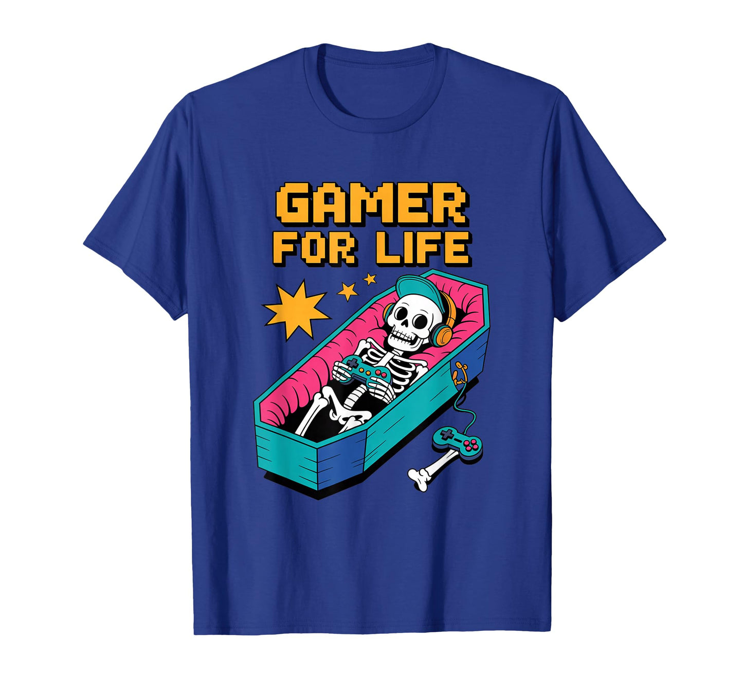 Funny Gamer Skeleton - Gamer for Life Video Game Gift T-Shirt