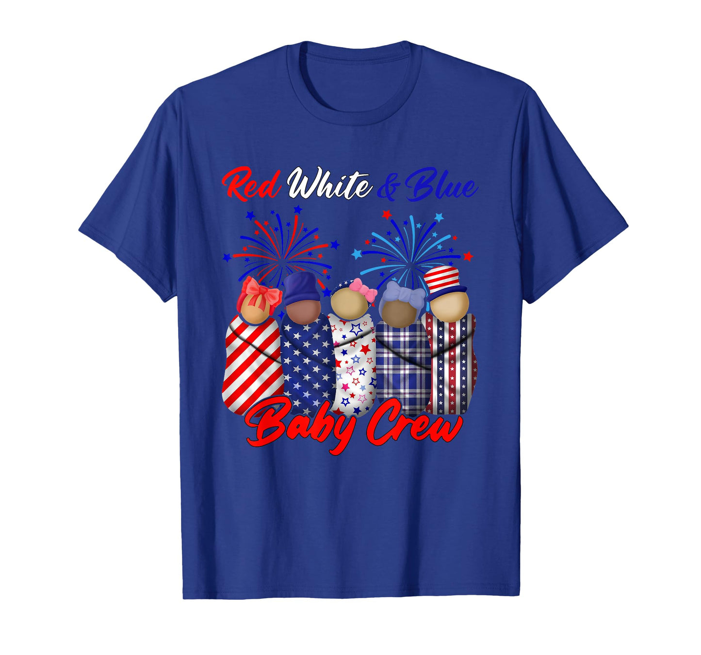 Red White And Blue Baby Crew 4th Of July Nicu Nurse Womens T-Shirt