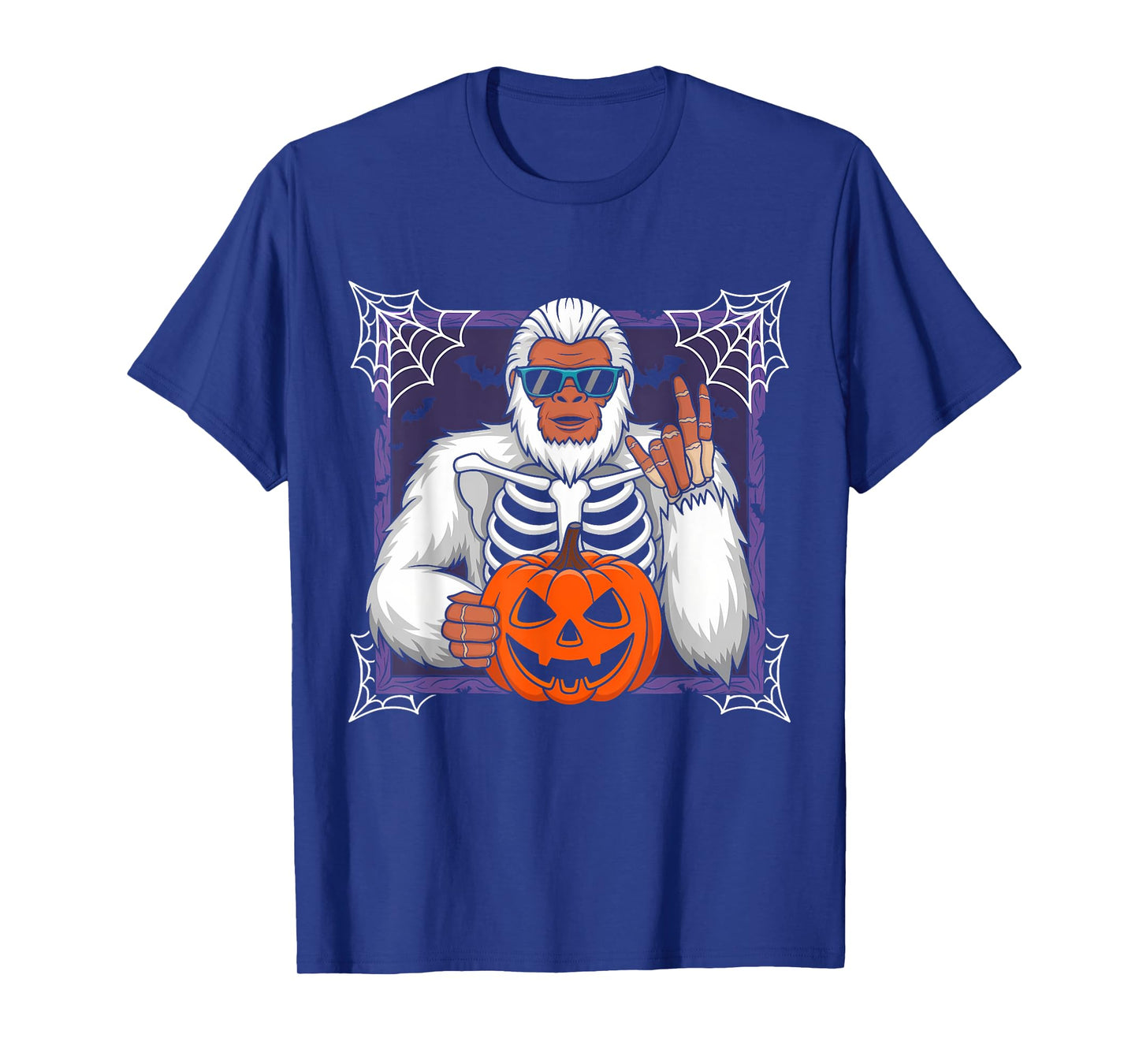 Spooky Bigfoot Jack O Lantern Skeleton Halloween Boys & Men T-Shirt