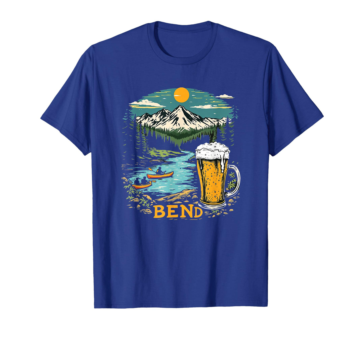 Vintage Bend Oregon Sunset Mountains Cityscape T-Shirt