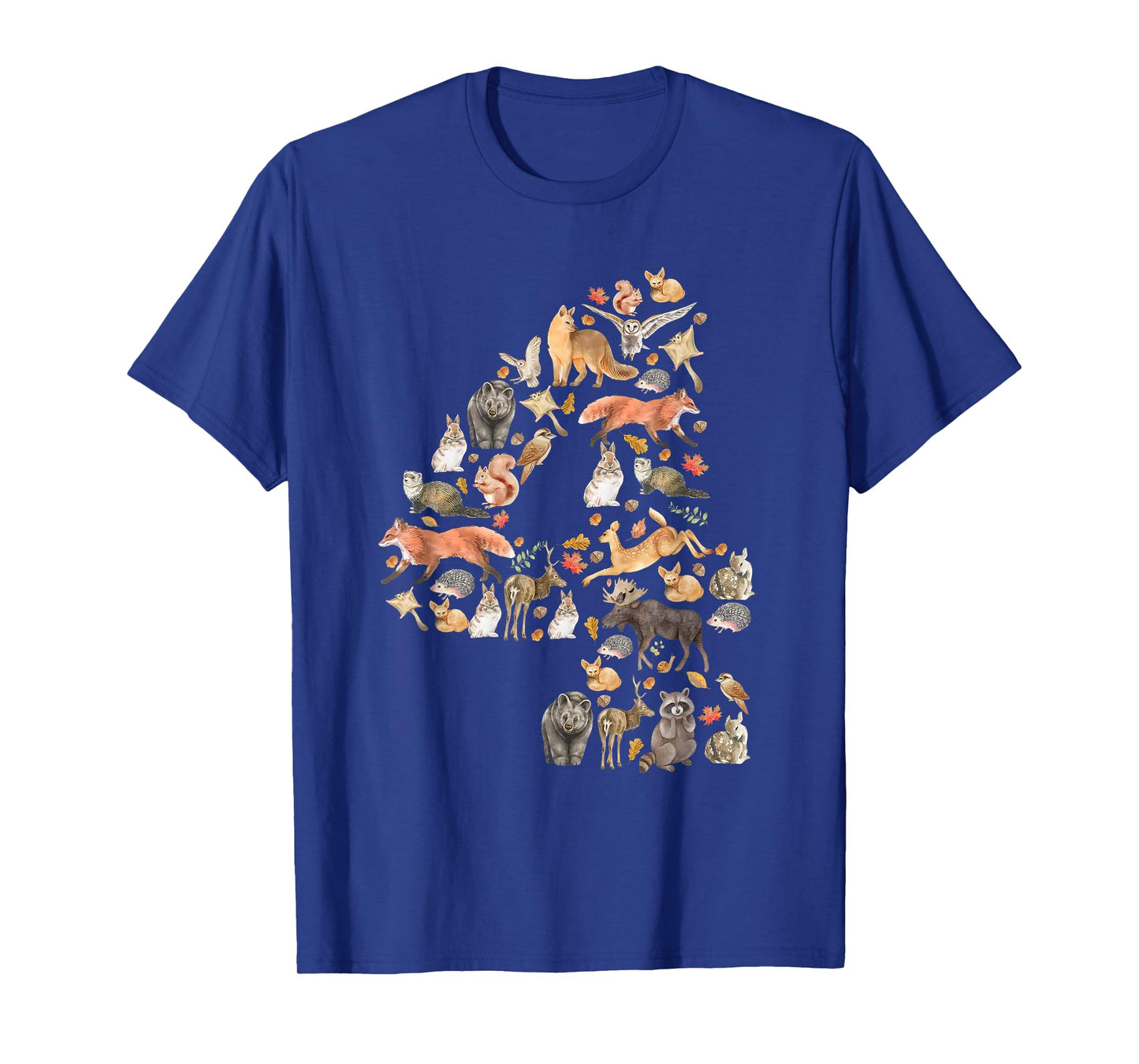 Happy 4th Birthday Forest Animals Nature Wildlife Woodland T-Shirt