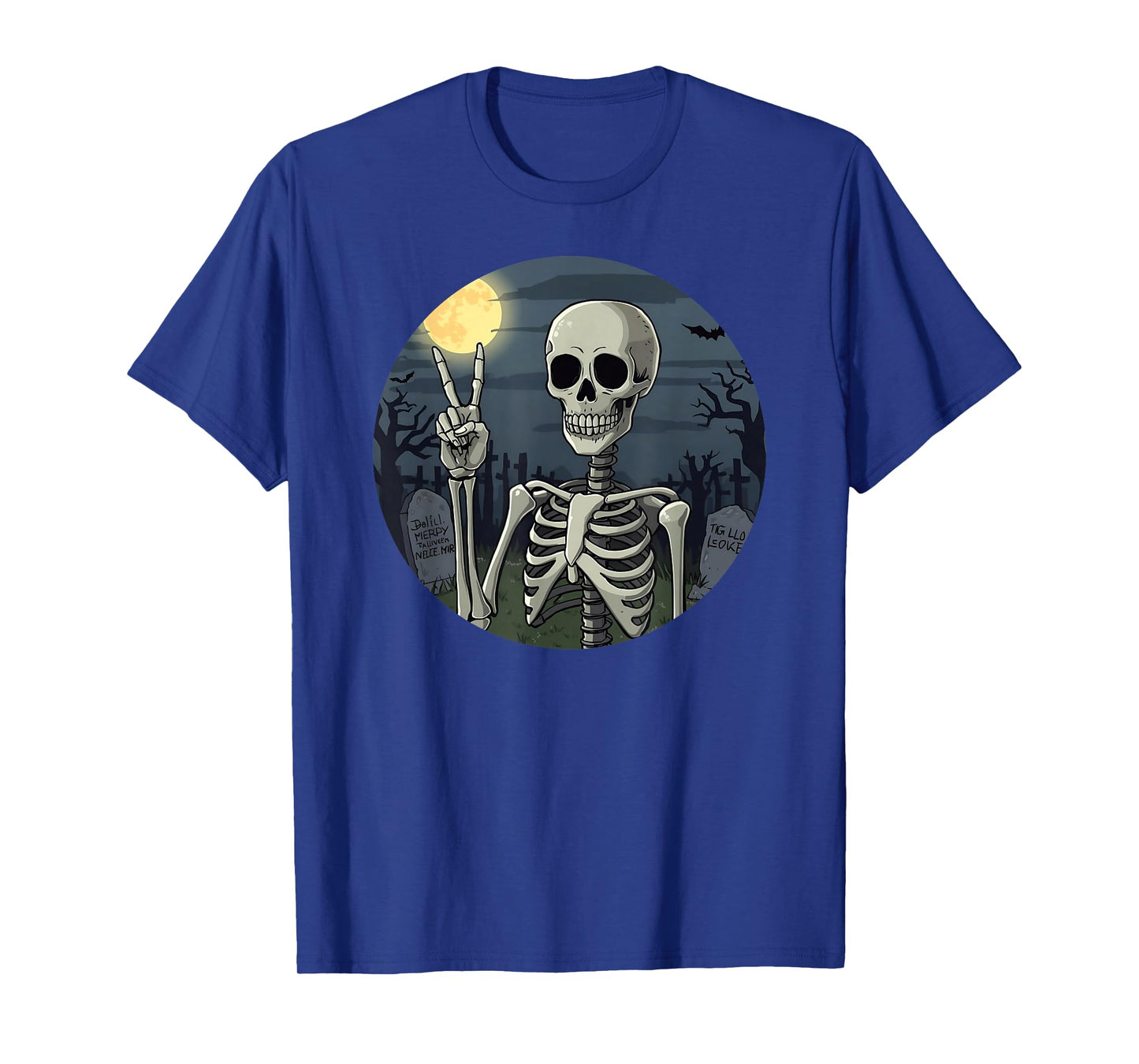 Skeleton Hand Peace Sign, Halloween Skeleton Peace Hands T-Shirt