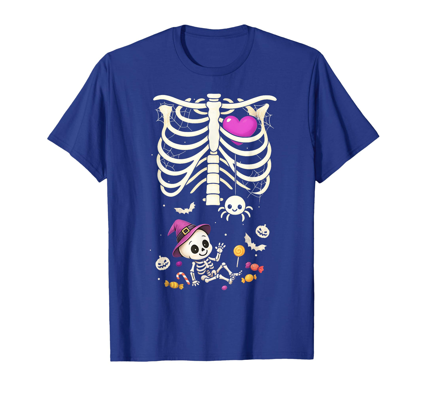 Halloween Pregnant Skeleton Mom Pregnancy Baby Announcement T-Shirt