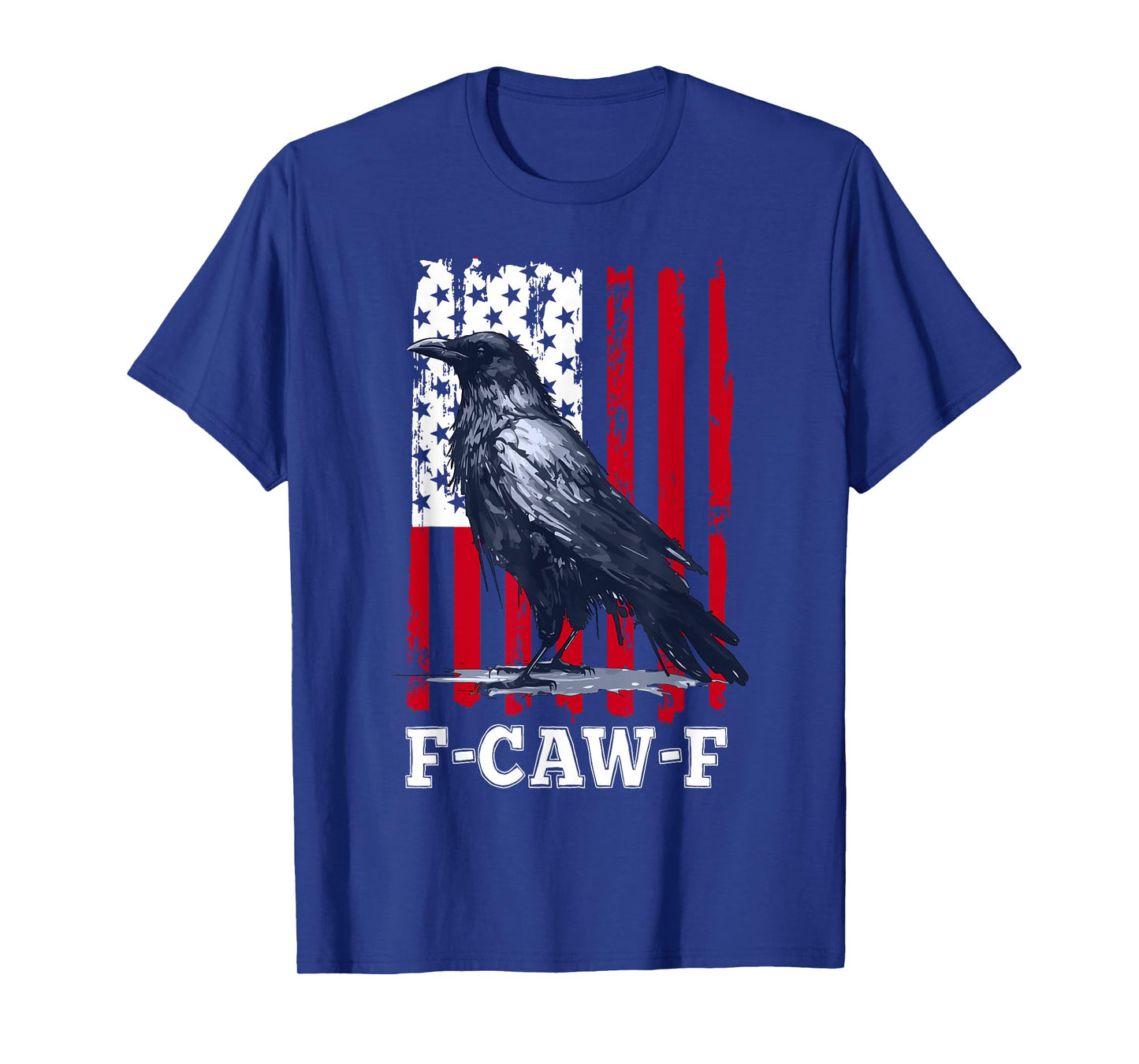 Black Crow F-Caw-F Funny Black Bird US Flag Adult Humor T-Shirt