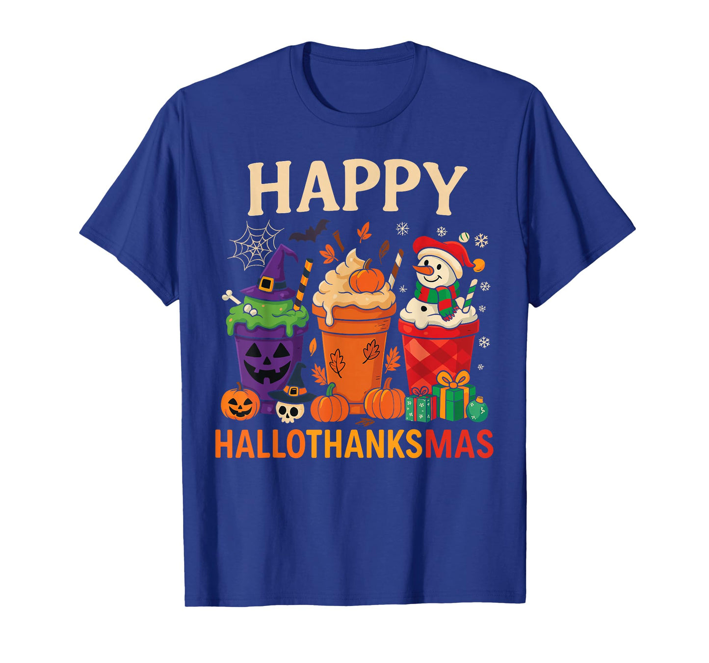Halloween Thanksgiving Christmas Happy HalloThanksMas T-Shirt