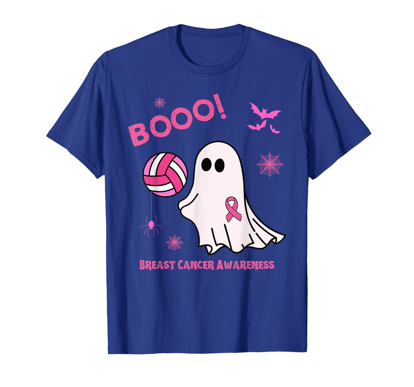 Spooky Volleyball Halloween Breast Cancer Awareness T-Shirt