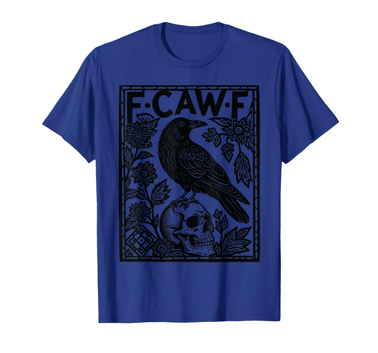 Gothic Adult Humor Black Crow, F Caw F Funny Meme Black Bird T-Shirt