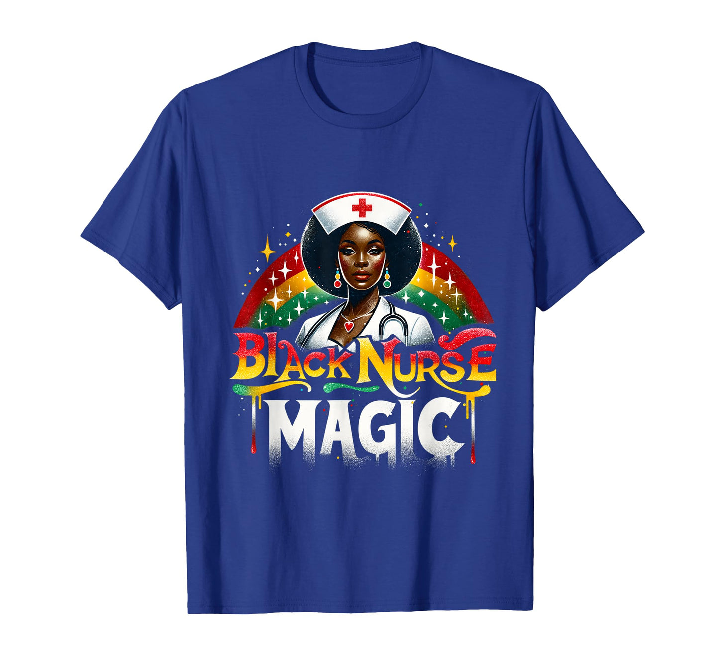 Black Nurse Afro Nurse Queen Black Women Magic Black History T-Shirt