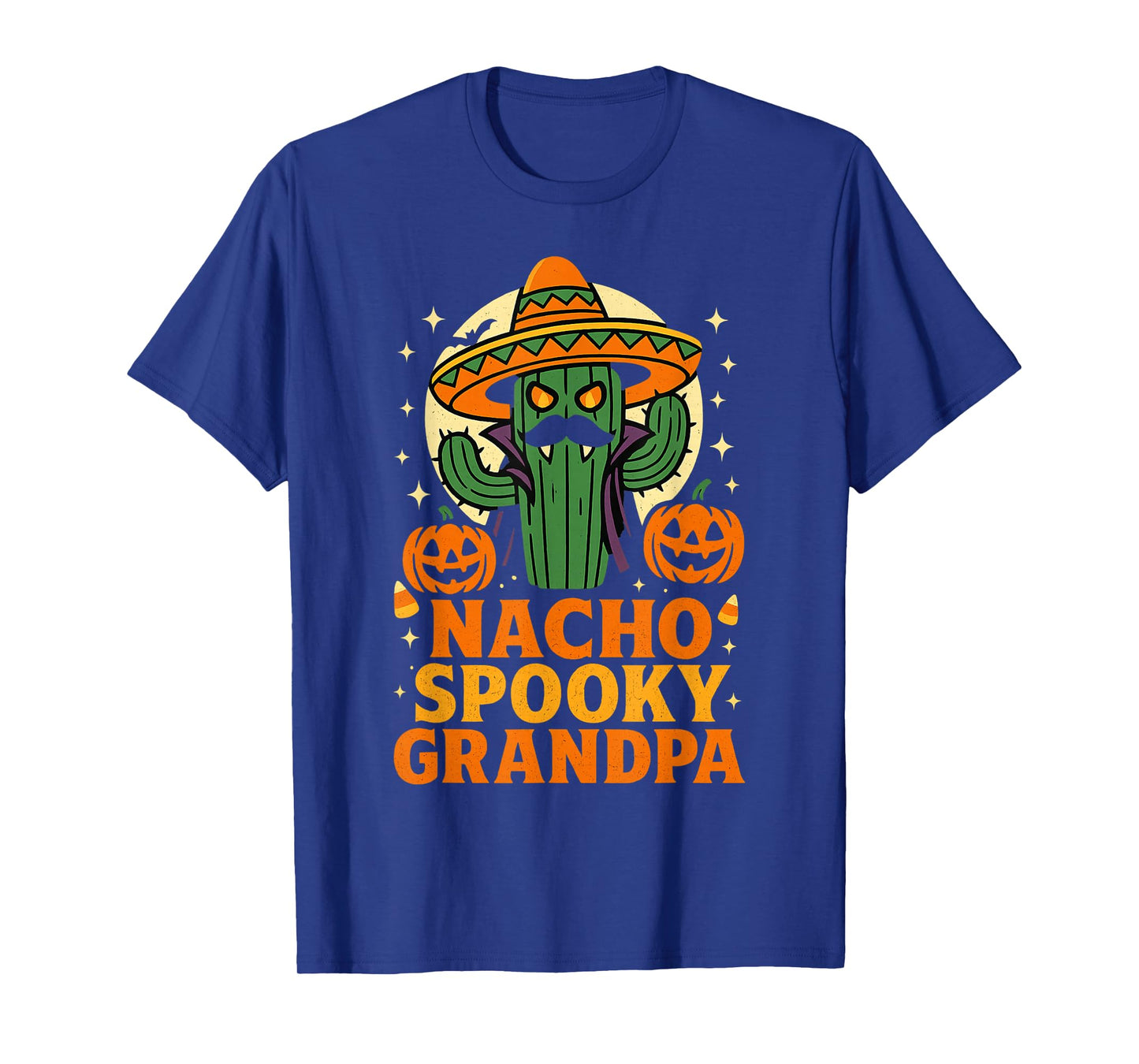 Funny Grandpa Halloween Cactus Sombrero Nacho Spooky Fiesta T-Shirt