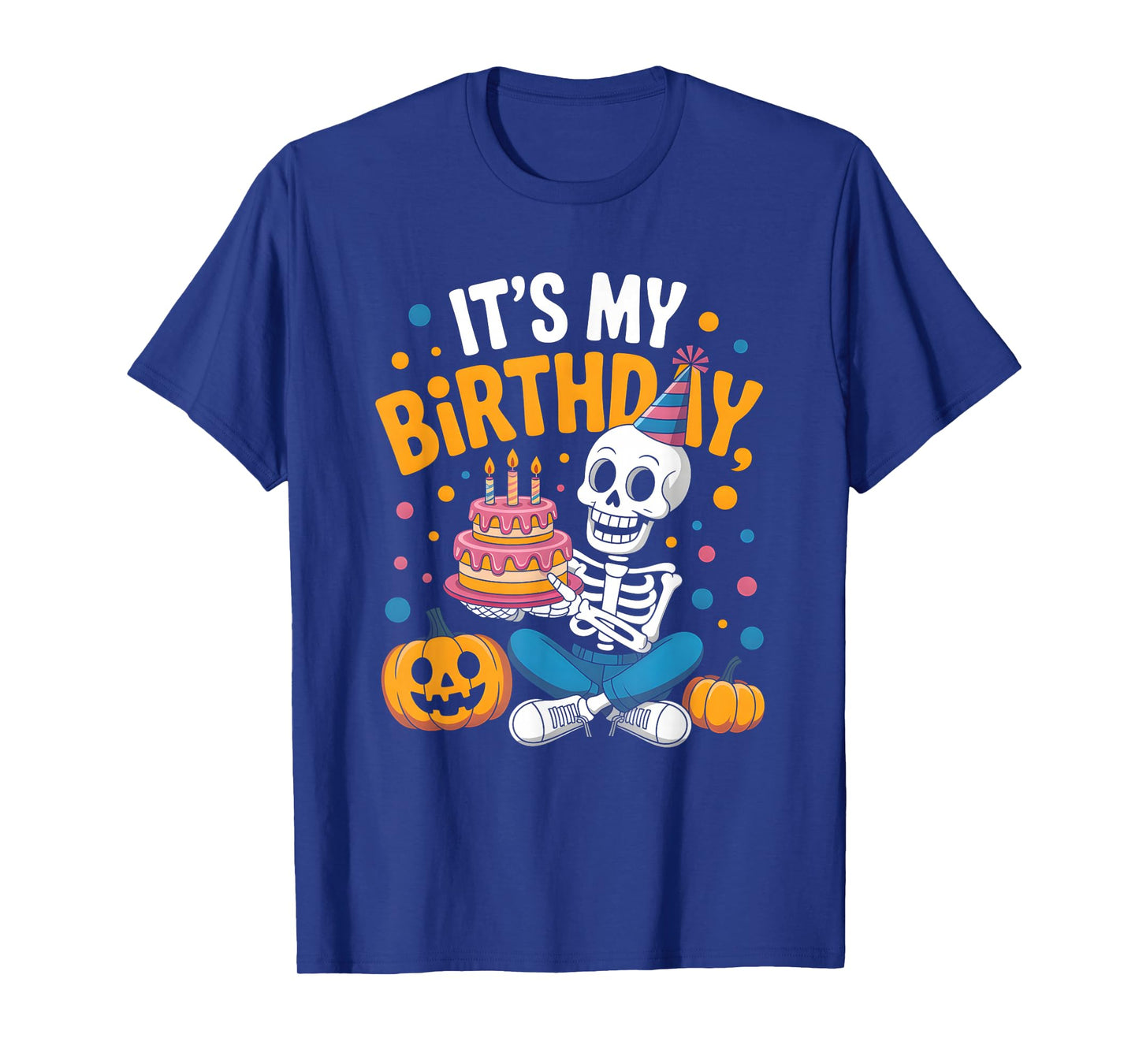 Spooky Halloween Skeleton Birthday Party Vibes T-Shirt