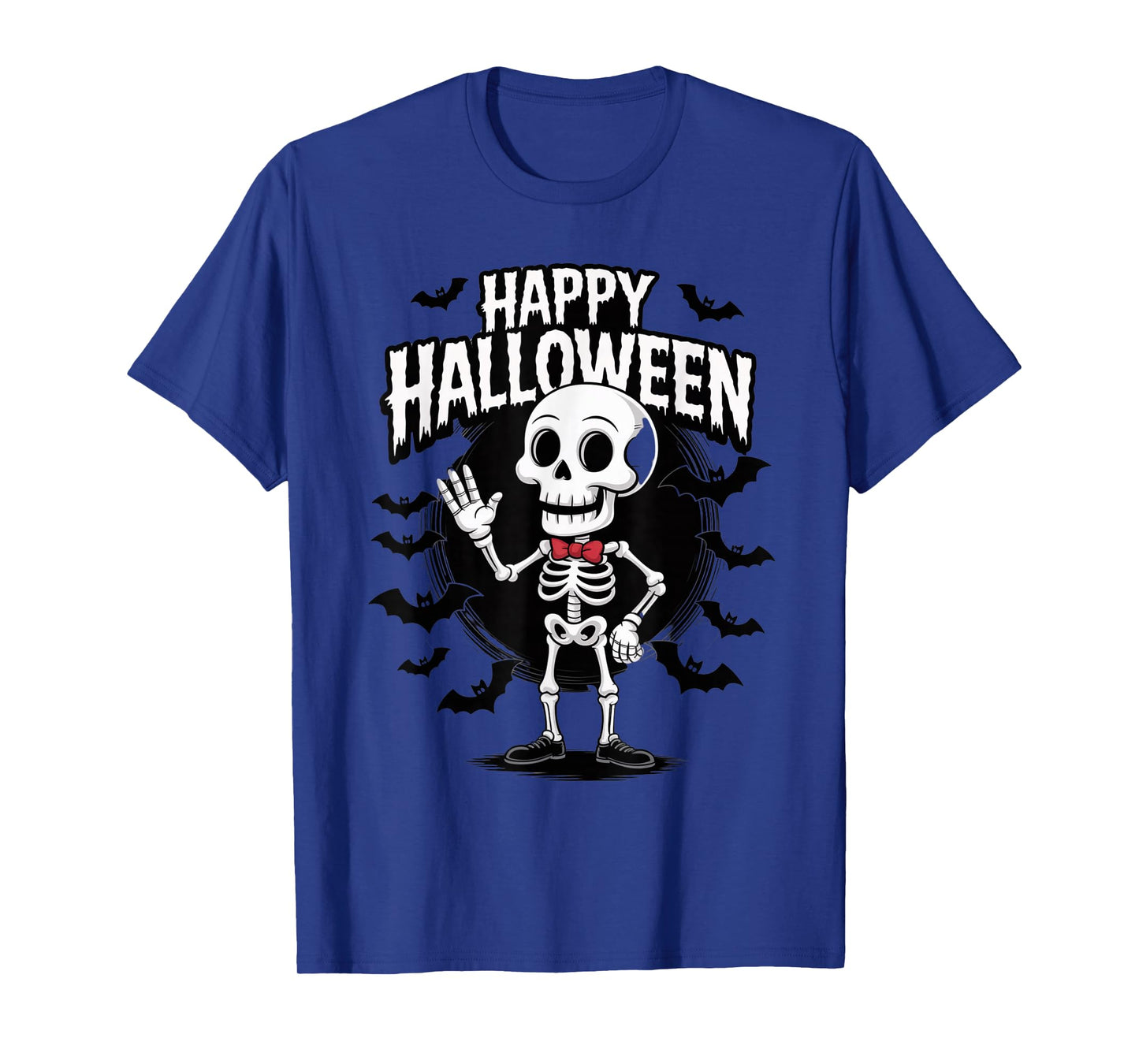 Happy Halloween Outfit β Cute Skeleton with Red Bow Tie T-Shirt