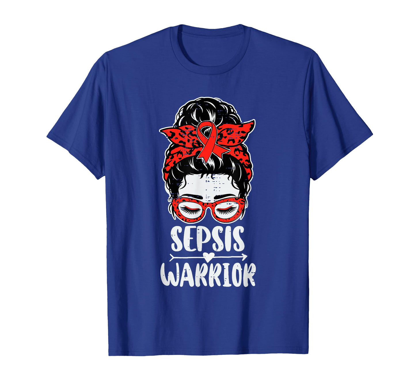 Womens Sepsis Warrior Awareness Ribbon Red Sepsis Survivor T-Shirt