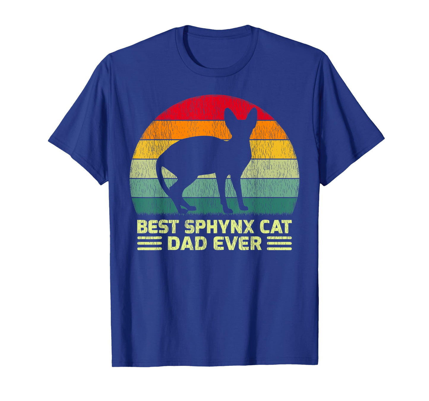 Funny Vintage Best Sphynx Cat Dad Ever Father's Day Men T-Shirt