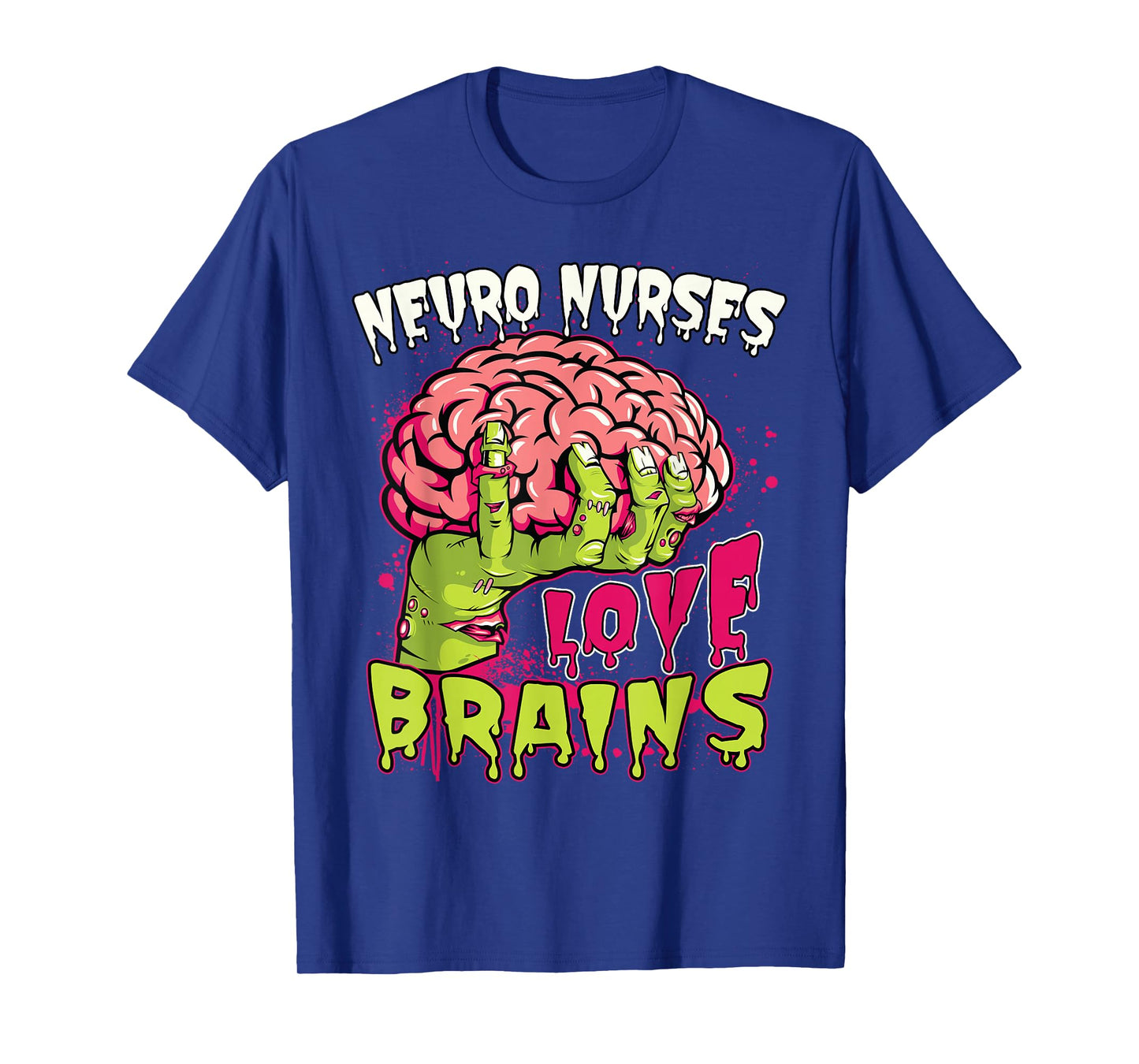 Neuro Nurses Love Brains Skeleton Halloween Nurse Funny T-Shirt
